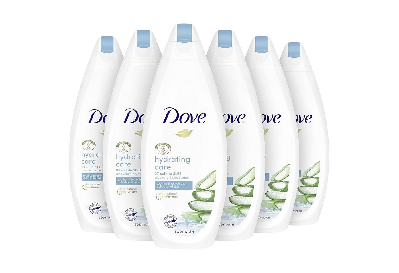 DOVE Duschgel 6x DOVE Women Duschgel Hydrating Care - 225ml, 6-tlg., mit Aloe Vera und Birkenwasser