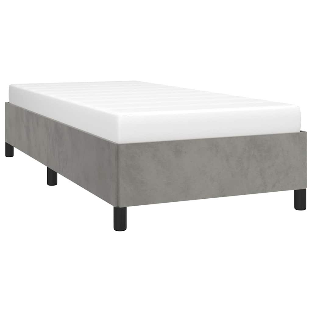 vidaXL Bett Bettgestell ohne Matratze Hellgrau 100x203 cm Twin XL Samt