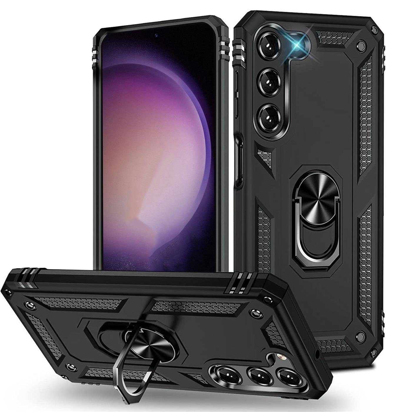 CoolGadget Handyhülle Armor Shield Case für Samsung Galaxy S23 6,1 Zoll, Outdoor Cover mit Magnet Ringhalterung Handy Hülle für Samsung S23 5G