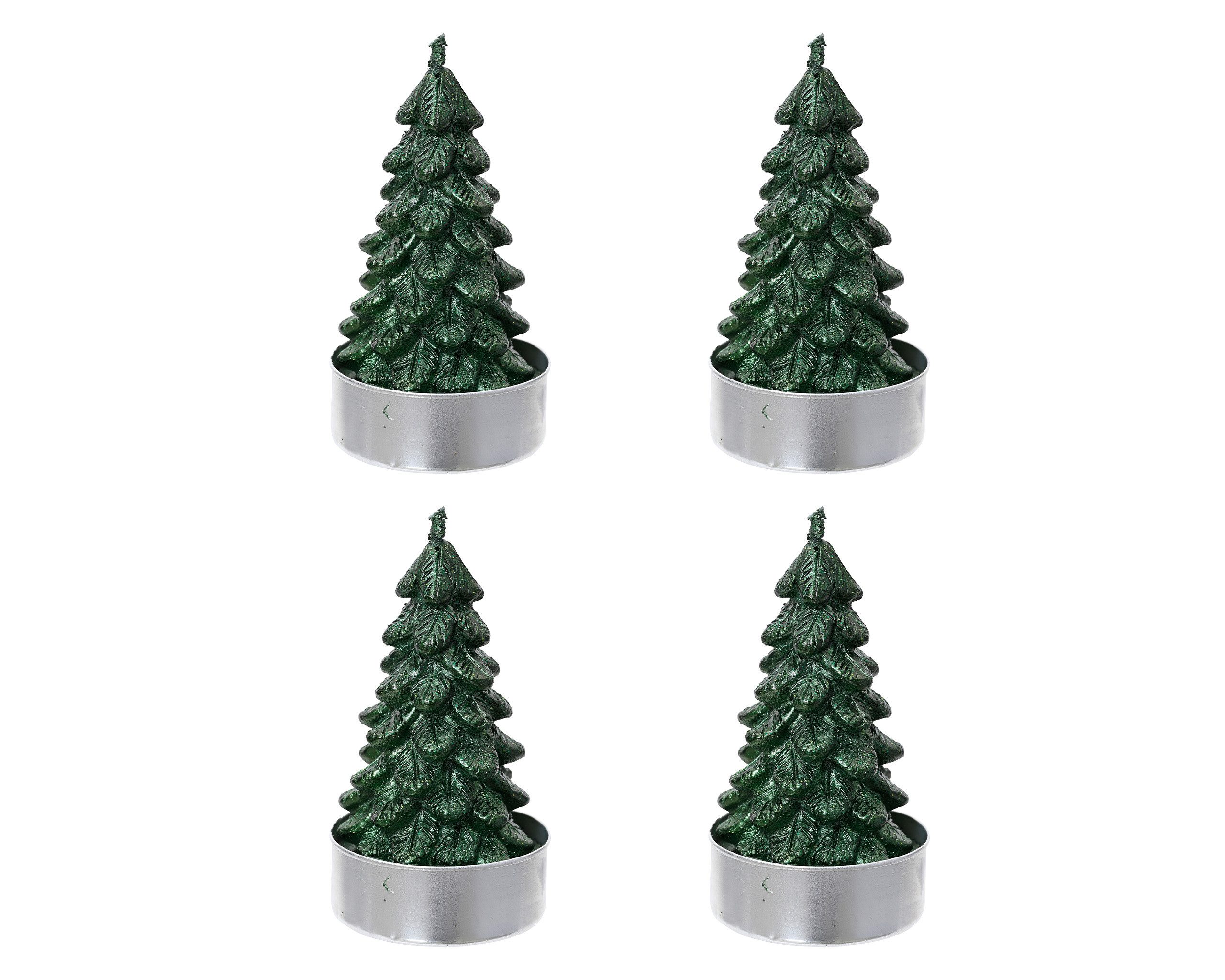 Kaemingk Teelicht, Teelichter Kerzen Paraffin 7cm Tannenbaum Form 4er Set P günstig online kaufen