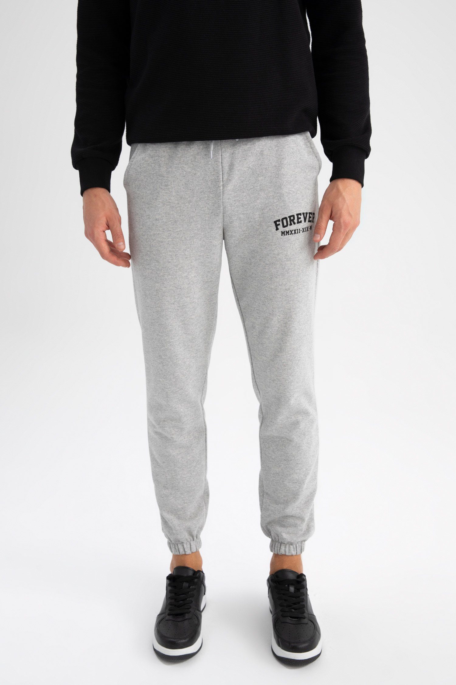 DeFacto Jogginghose Herren Jogginghose REGULAR FIT Grau