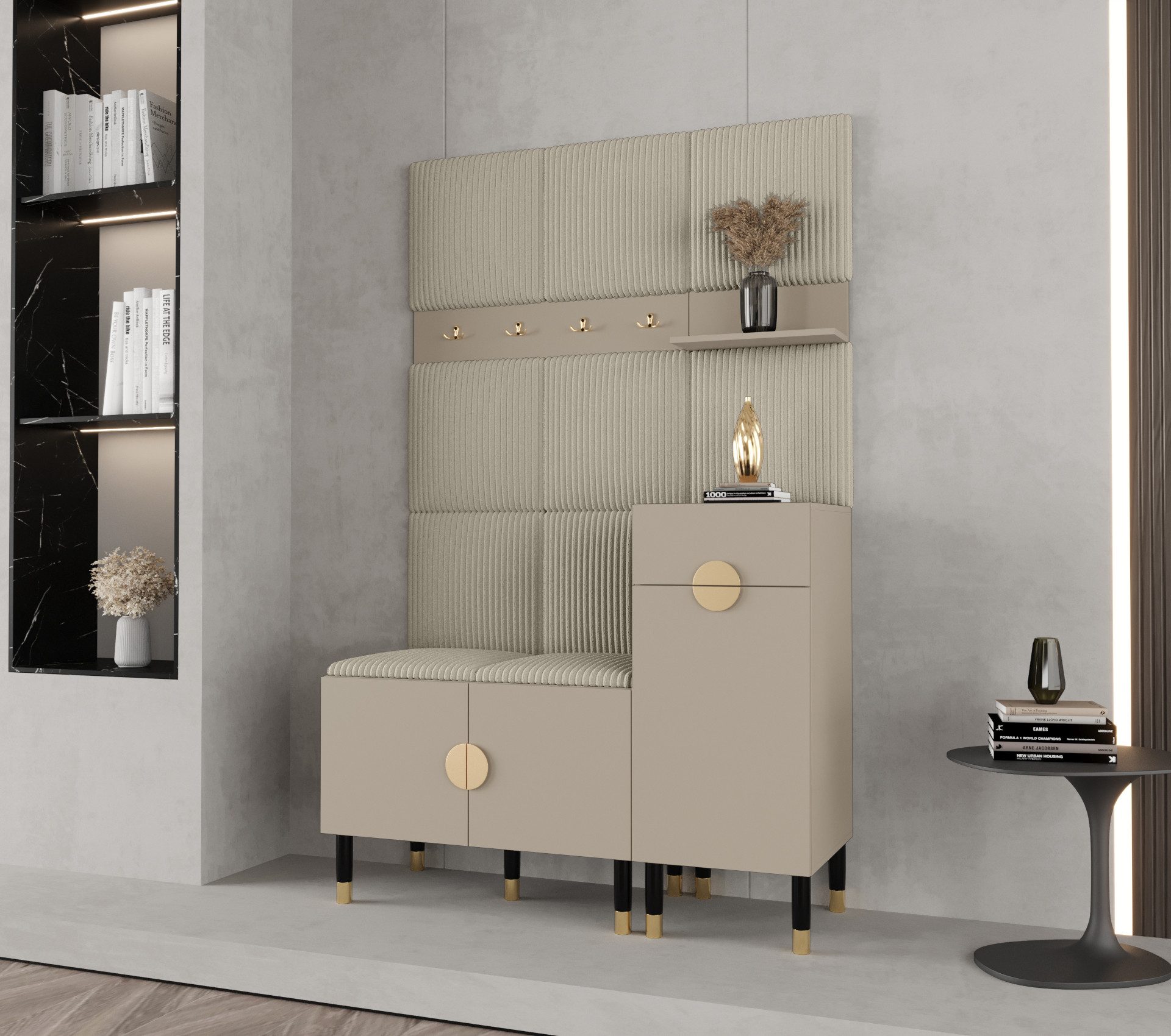 ABIKS MÖBEL Kompaktgarderobe PALERMO Set 5 Garderobe mit gepolsterten Panee günstig online kaufen