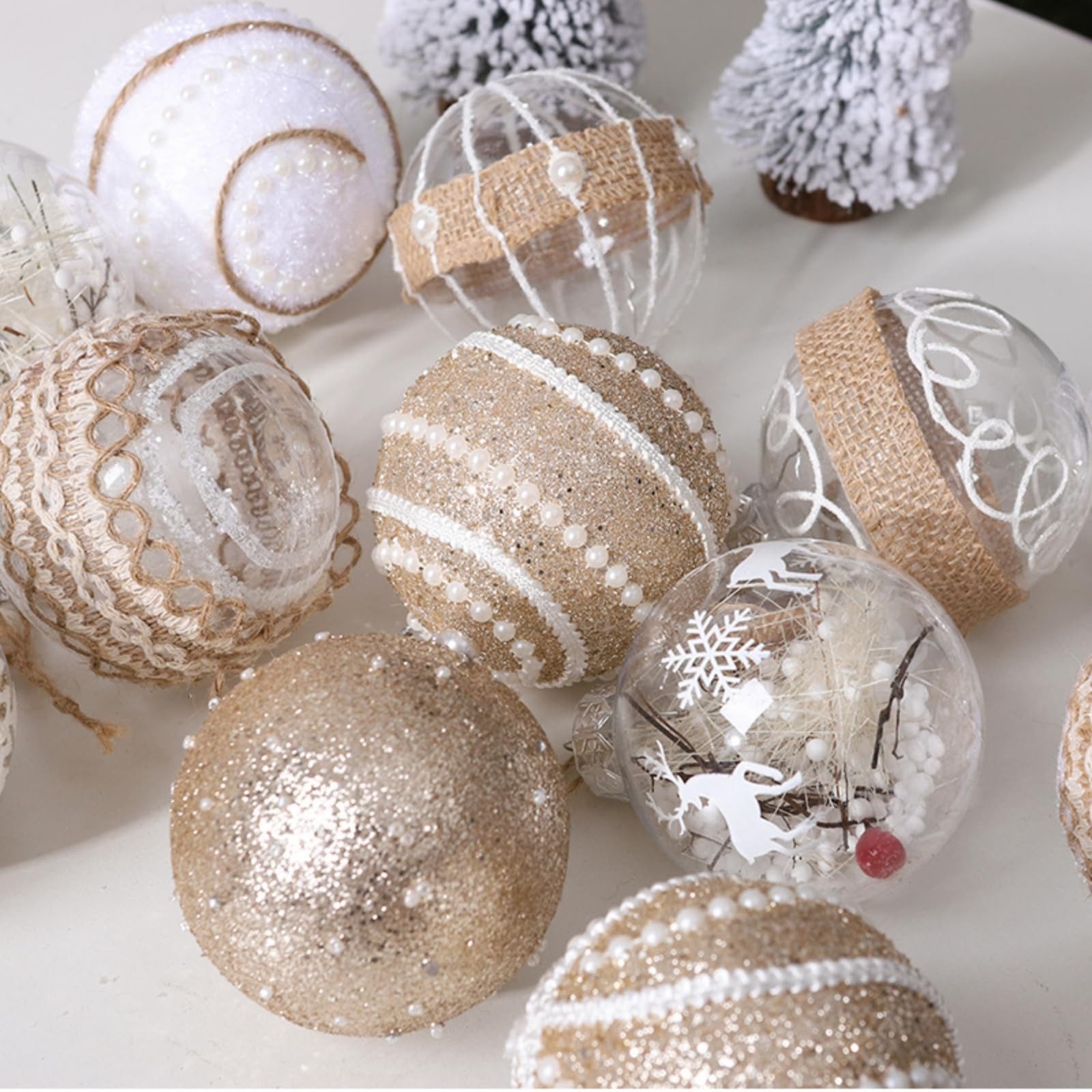 M&W DAS DESIGN Weihnachtsbaumkugel Weihnachtskugeln Christmas Decorations 3 Designs jeweils 3 Stück 8CM