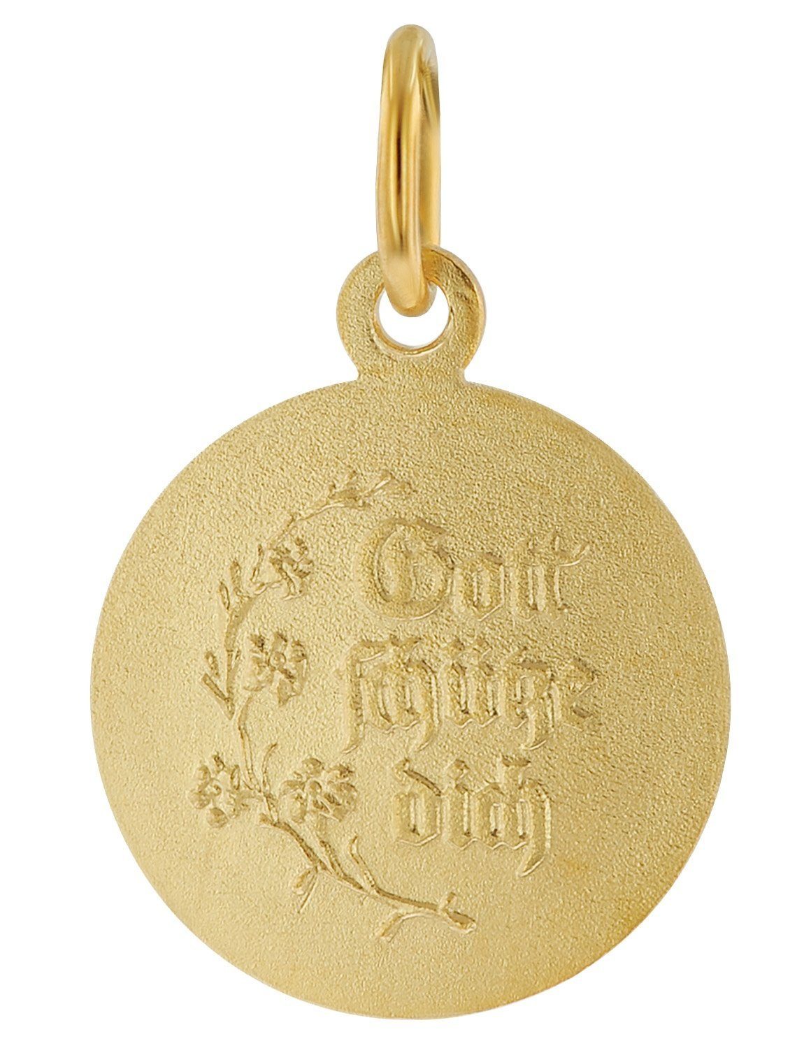 trendor Kette vergoldeter Gold (18K) 750 mit Engel Anhänger mit Silberkette