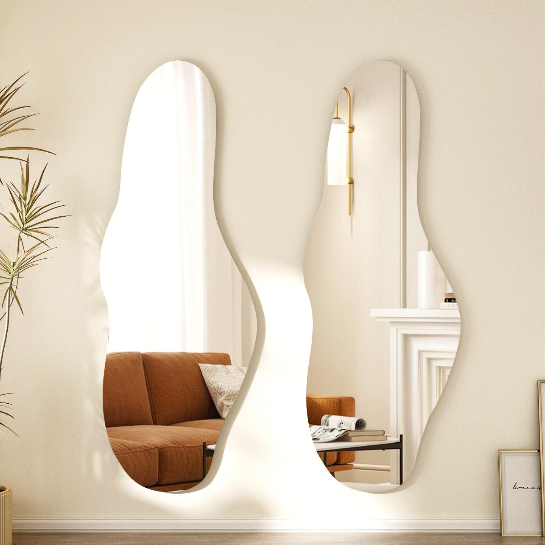 Hopibath Wandspiegel Ganzkörper Зеркало в полный рост 165x60cm ohne Rahmen (Dekospiegel Flurspiegel modern, 1-St., Asymmetrisch, Rahmenlos), für Garderobe & Flur, Wohnzimmer, Schlafzimmer