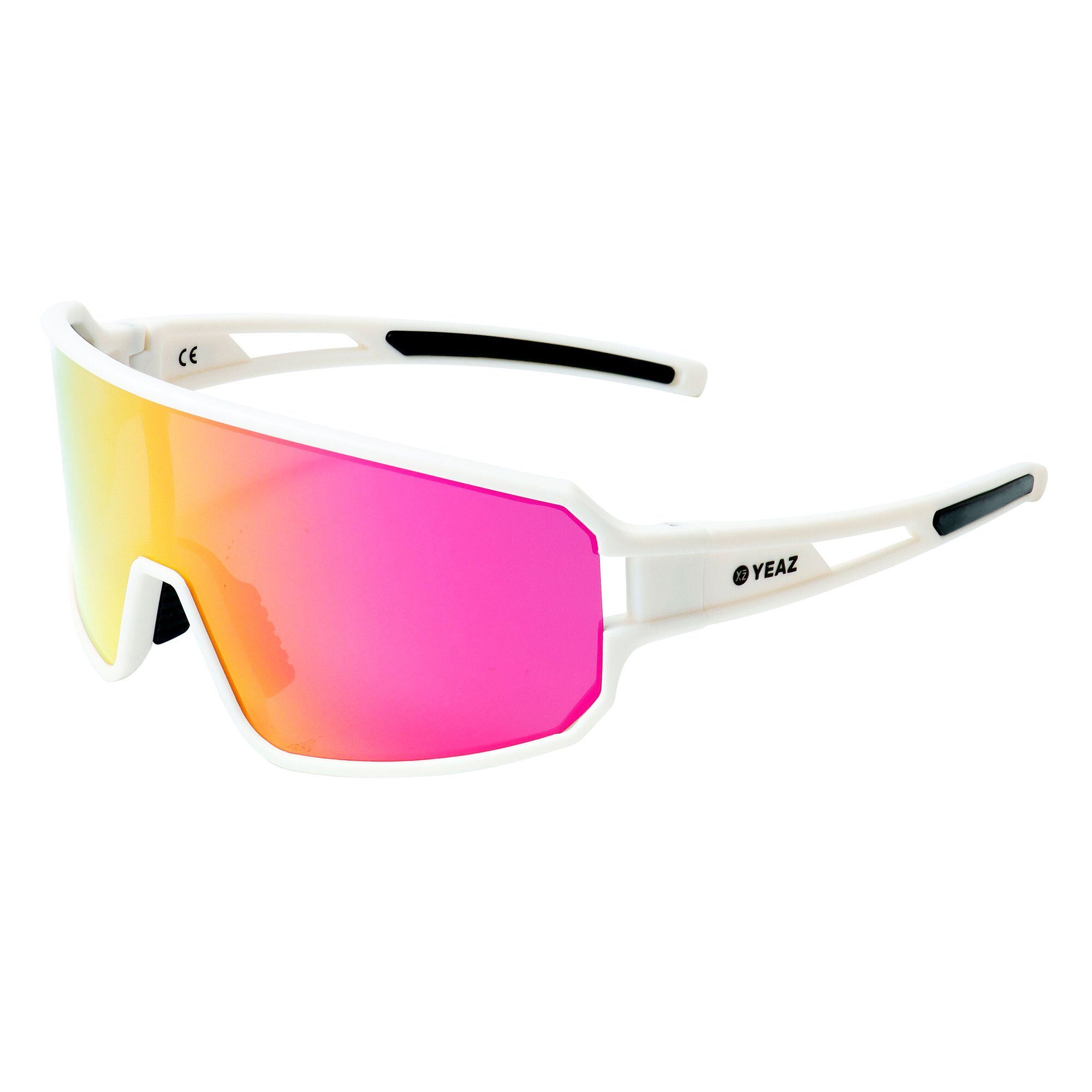 YEAZ Sportbrille SUNWAVE sport-sonnenbrille creme white/pink, Guter Schutz bei optimierter Sicht