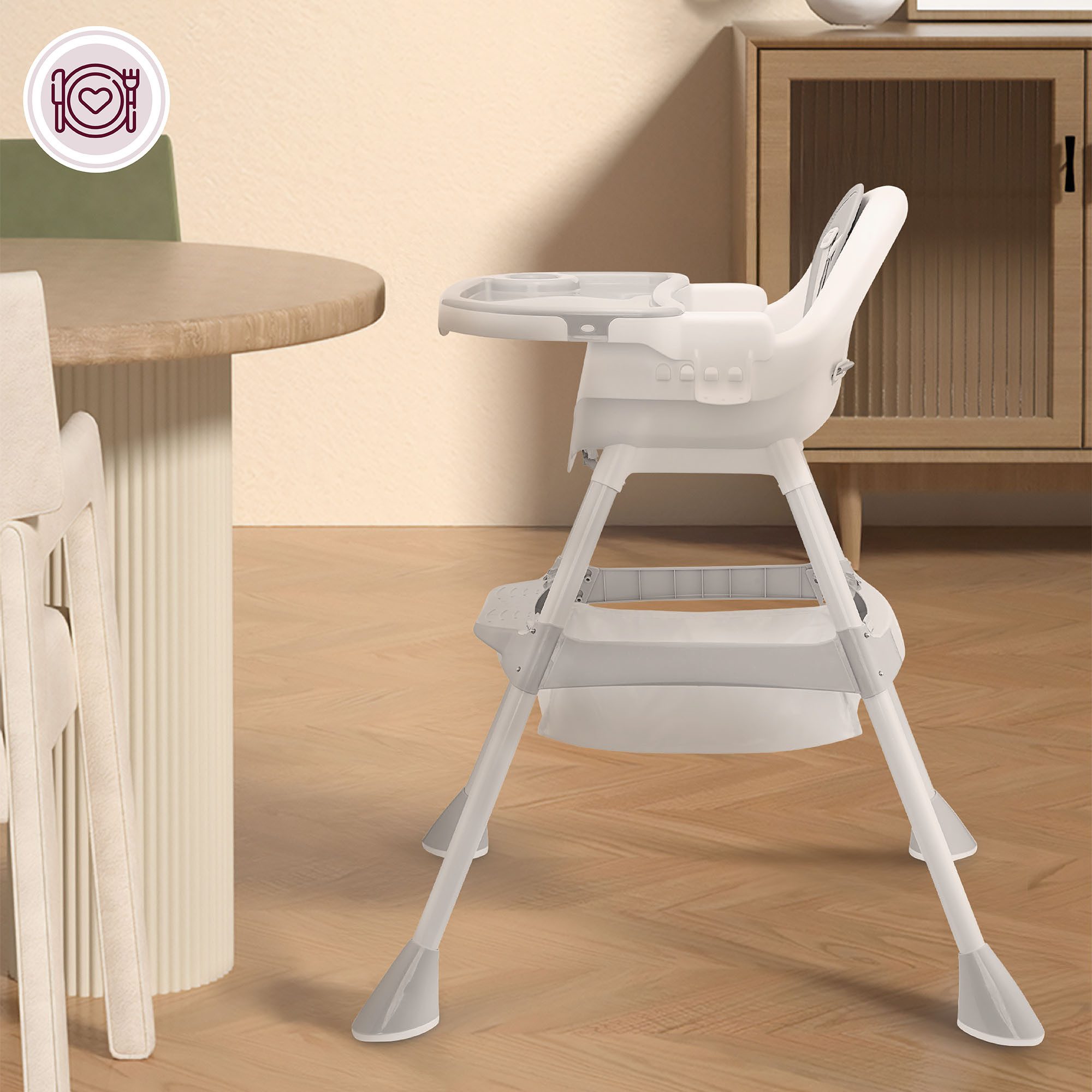 Moby-System Kinderstuhl Moby-System Magnolia 2in1 Hochstuhl - Grau – Bild 5 von 5