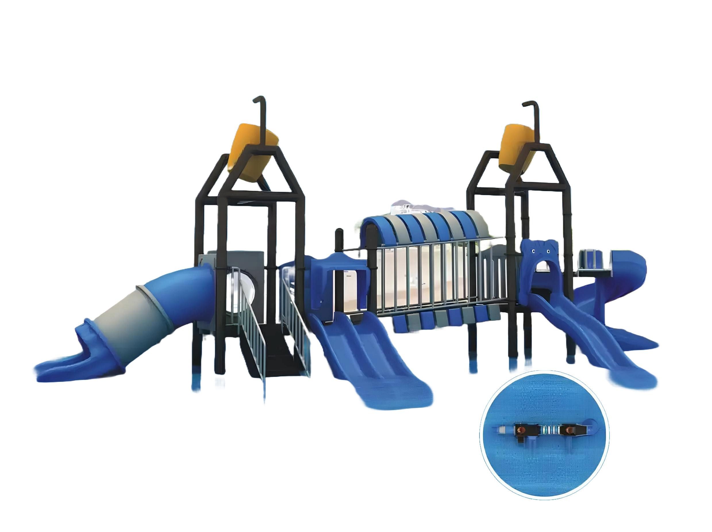 Klettergerüst Kinder-Spielplatz Plastik-Spielturm mit Wasserrutsche