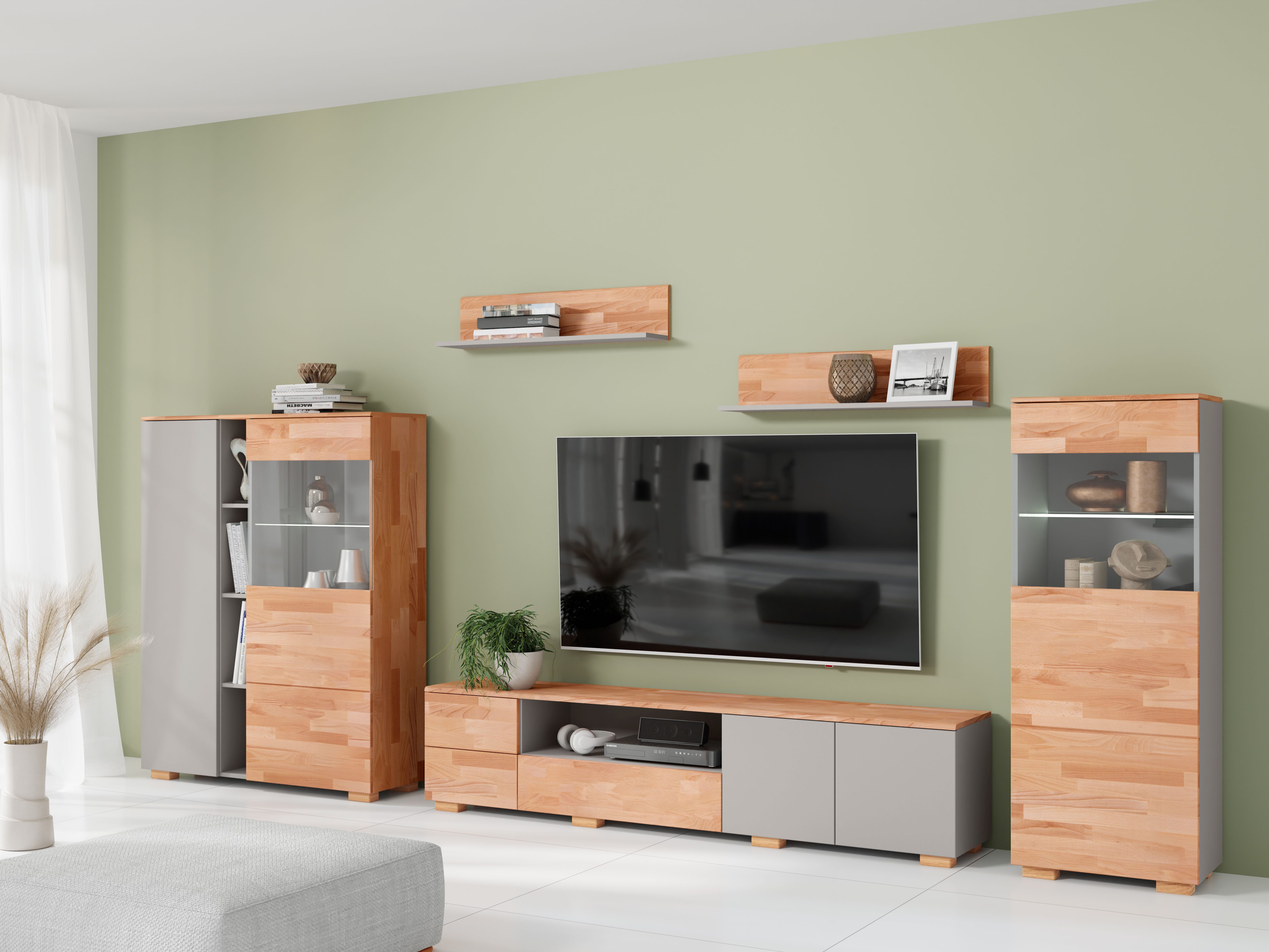 Home affaire Wohnwand, (5-St), schöne moderne Optik