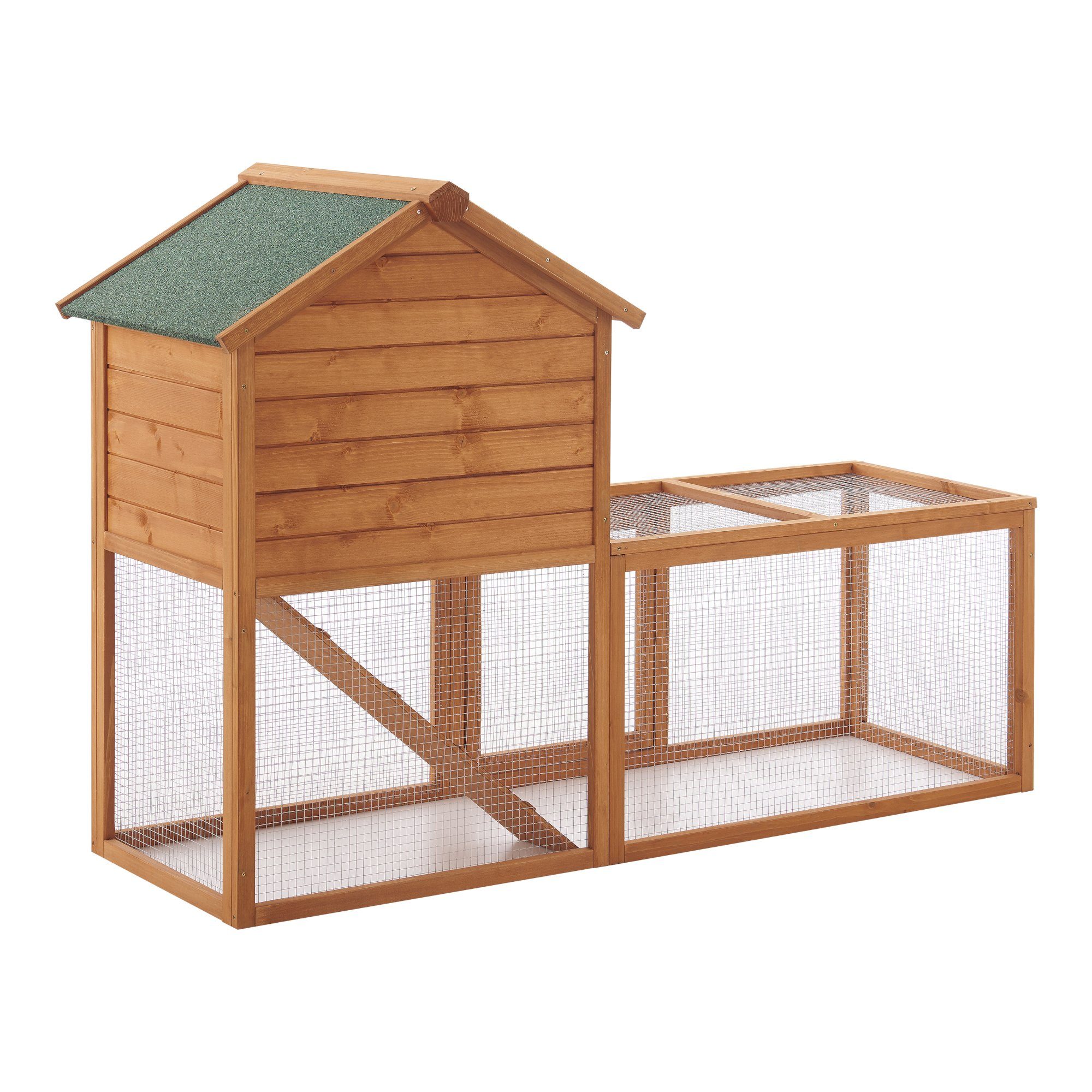 en.casa Kleintierkäfig, »Kelkheim« Kaninchenstall für Außen 110x160x61cm Tannenholz