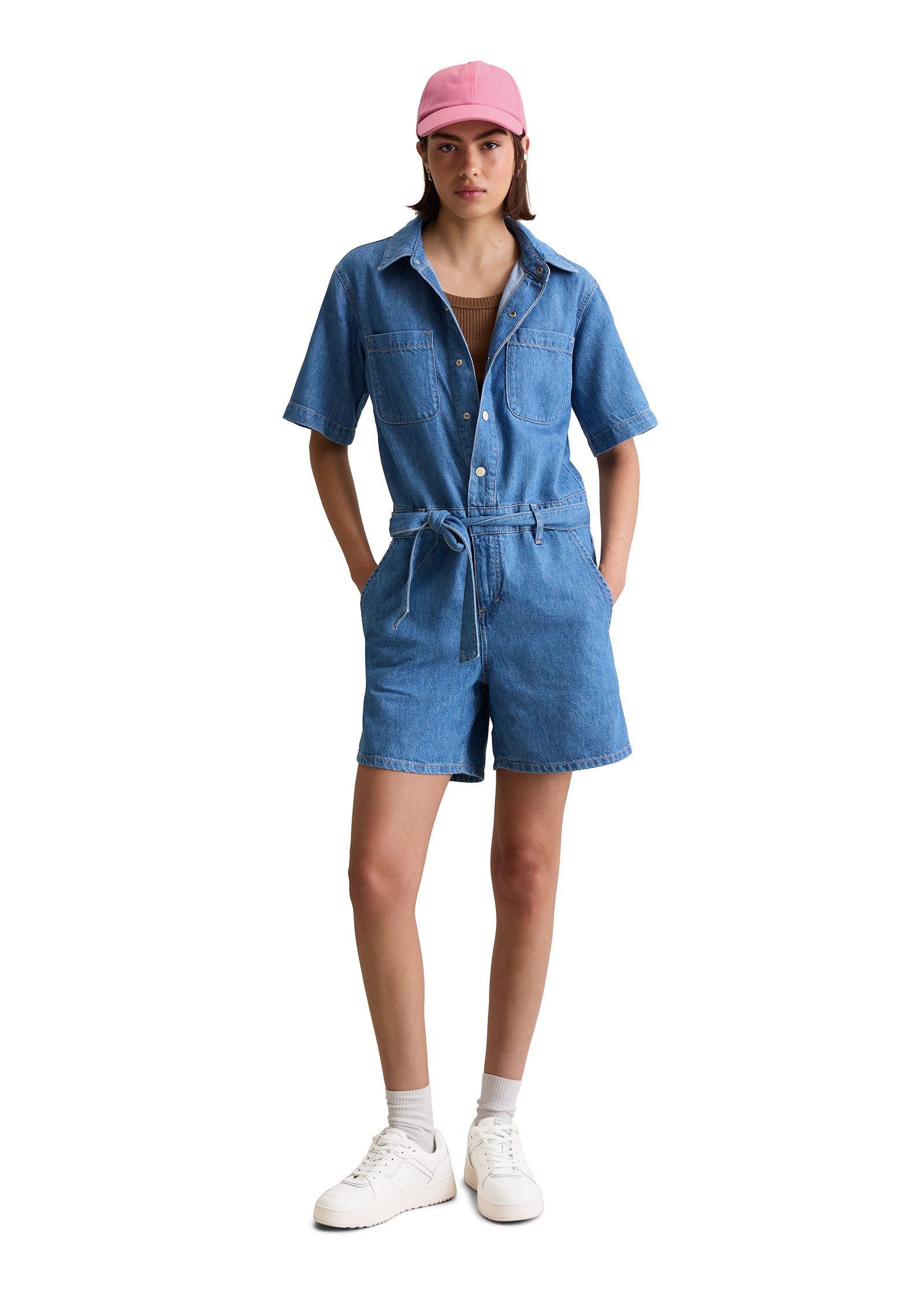 Marc O'Polo DENIM Kurzoverall mit recyeltem Leinen-Garn