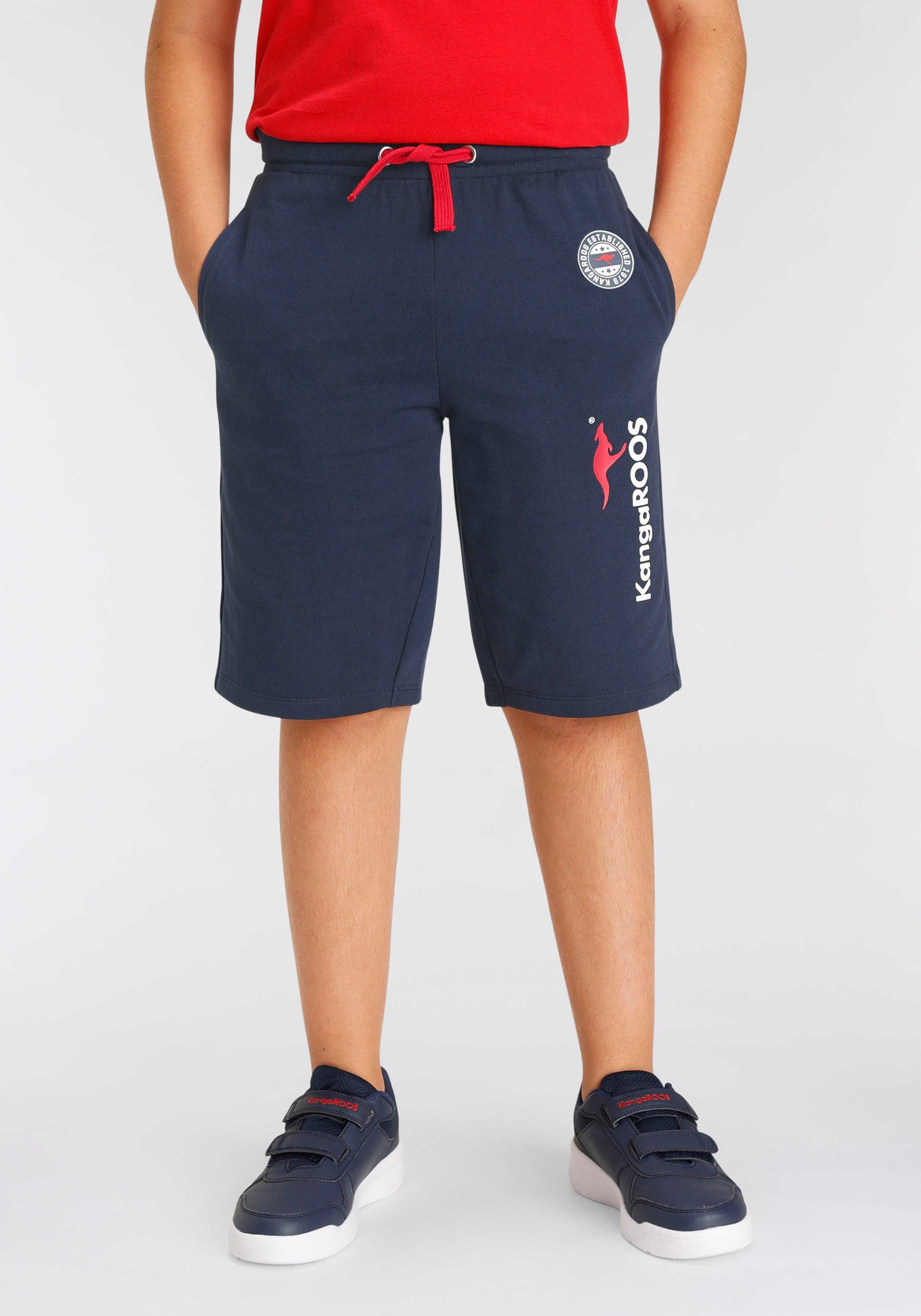 KangaROOS Sweatshorts, Basic Sweatbermudas mit Logo-Druck Modische Kangaroos Drucke