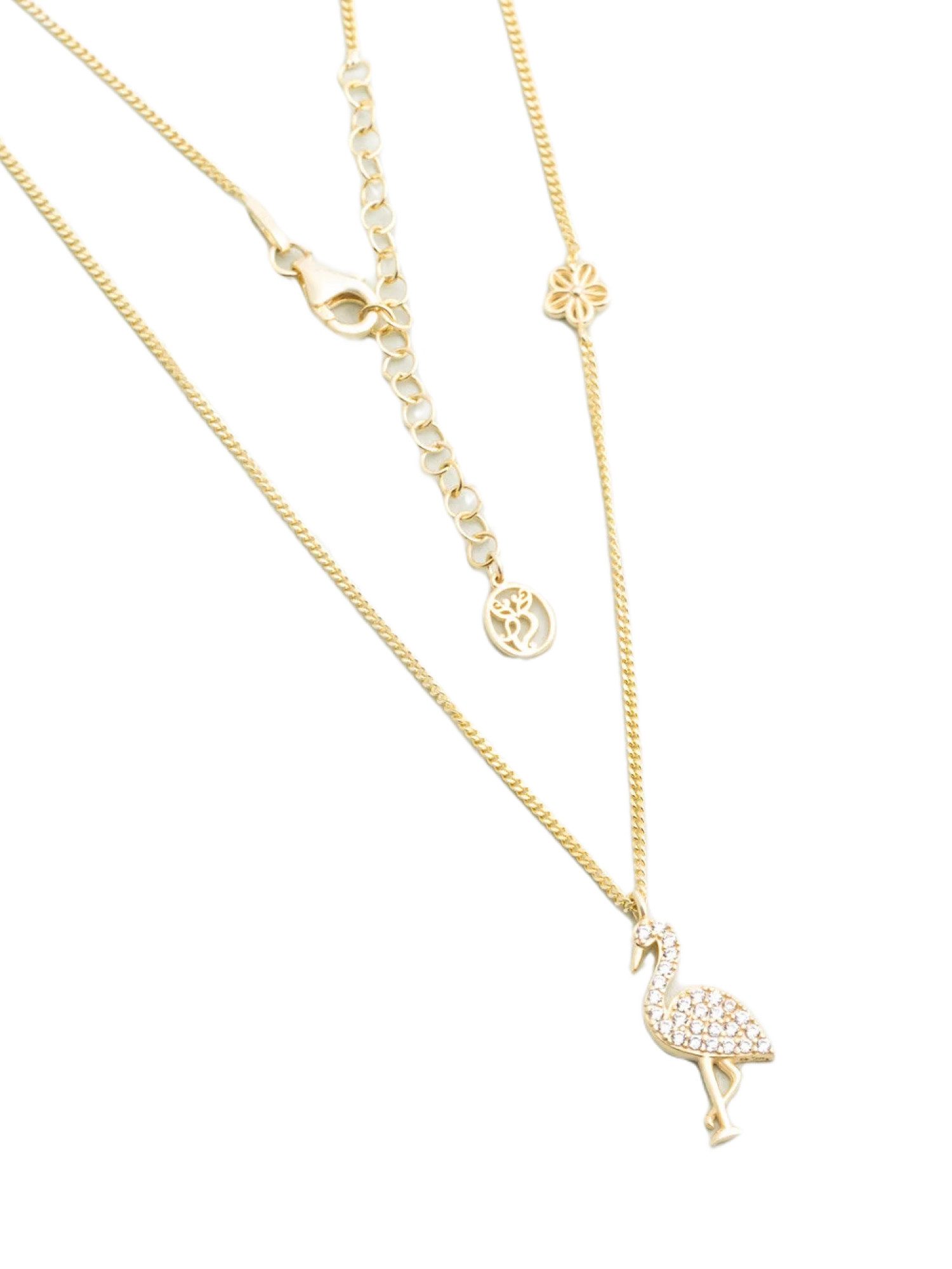 So CHIC... Kette mit Einhänger Little Swan – 18 Karat Weißgold plattierte 45 cm lange Silberkette
