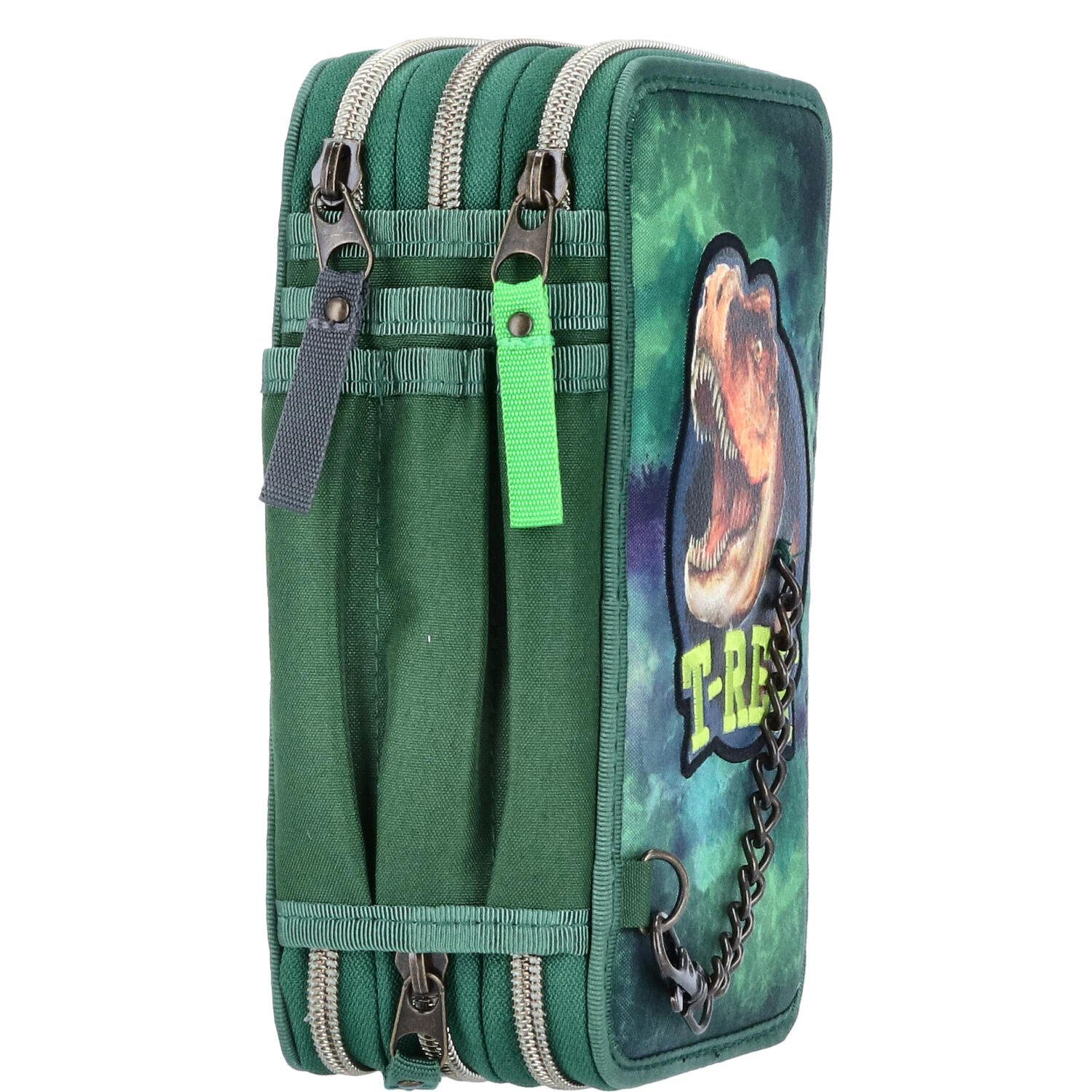 Depesche Geldbörse Depesche 3-Fach Federtasche Mit Kette Dino World grün