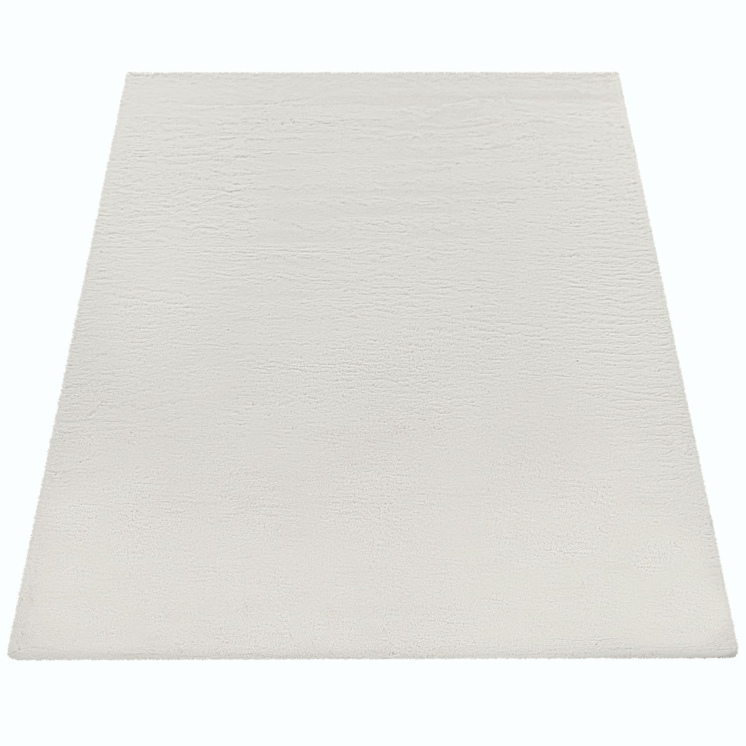 KADIMA DESIGN Teppich Unifarben 100% Polyester schmutzabweisend Hochflor Teppich, Quadrat, Höhe: 26 mm, Florhöhe: 22 mm, Rücken aus Baumwolle, Quadrat, 200Scm, Creme