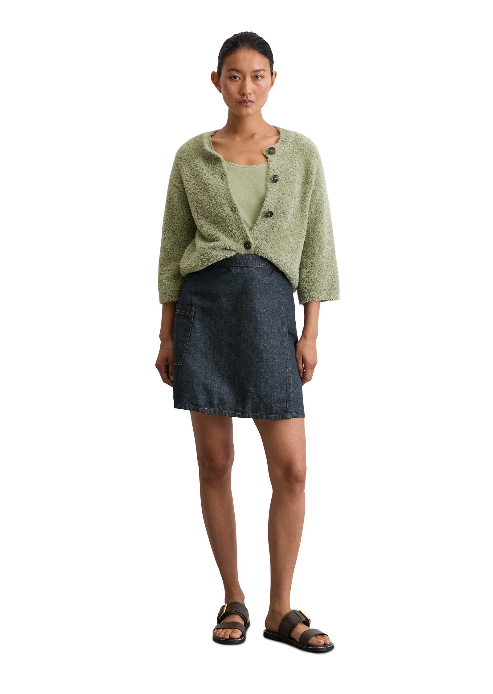 Marc O'Polo Jeansrock aus Baumwolle-Leinen-Mix