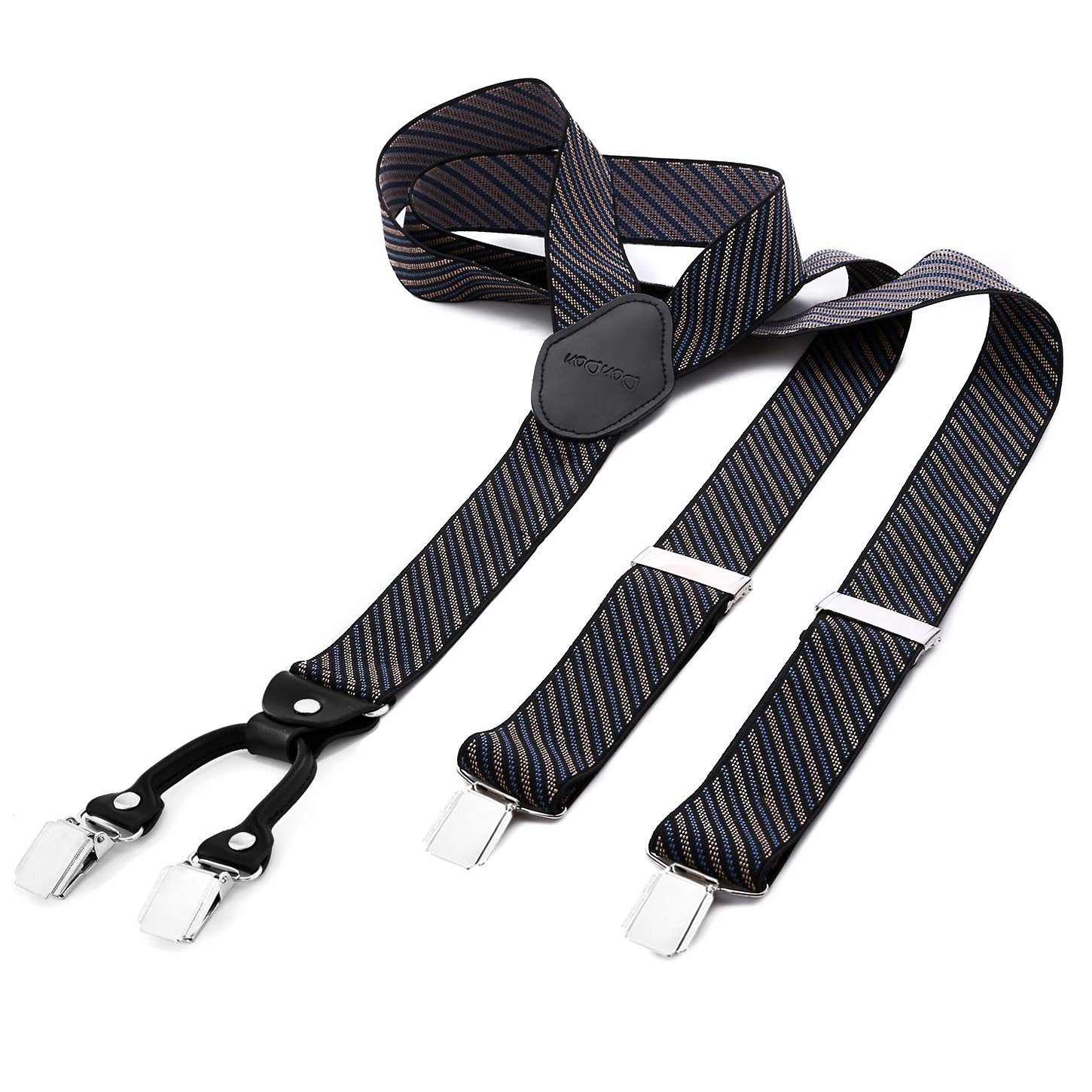 DonDon Hosenträger DonDon® Herren Hosenträger breit 4 Clips mit Leder in Y- günstig online kaufen