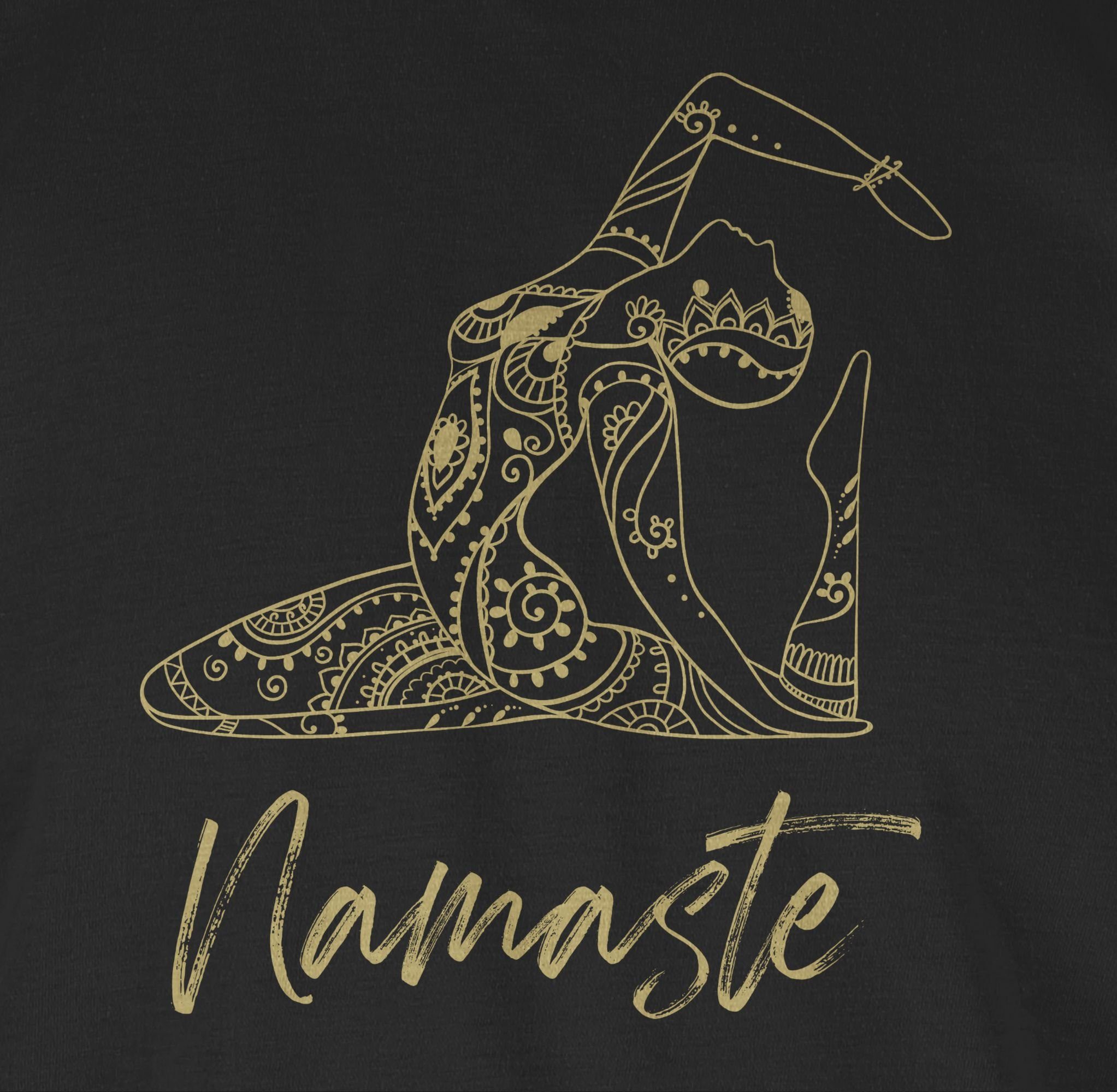 Shirtracer T-Shirt Namaste Yoga Geschenk Yoga 01 Mandala Schwarz