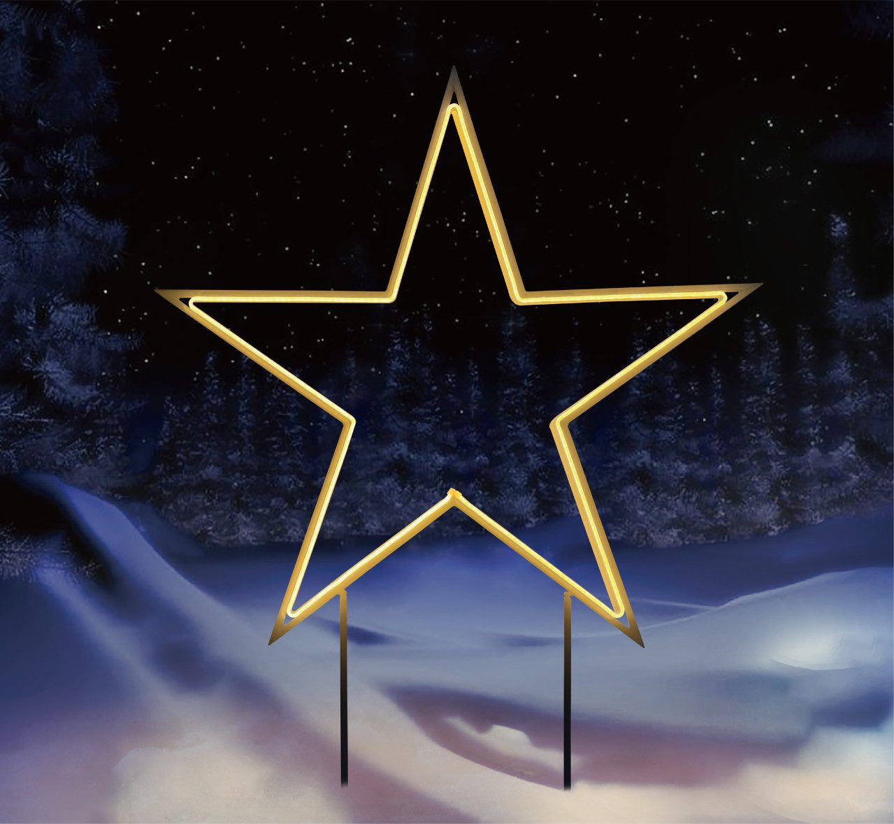 Trend Line Gartenstecker TrendLine LED Stecker Stern Ø 90 x 102 cm warmweiß