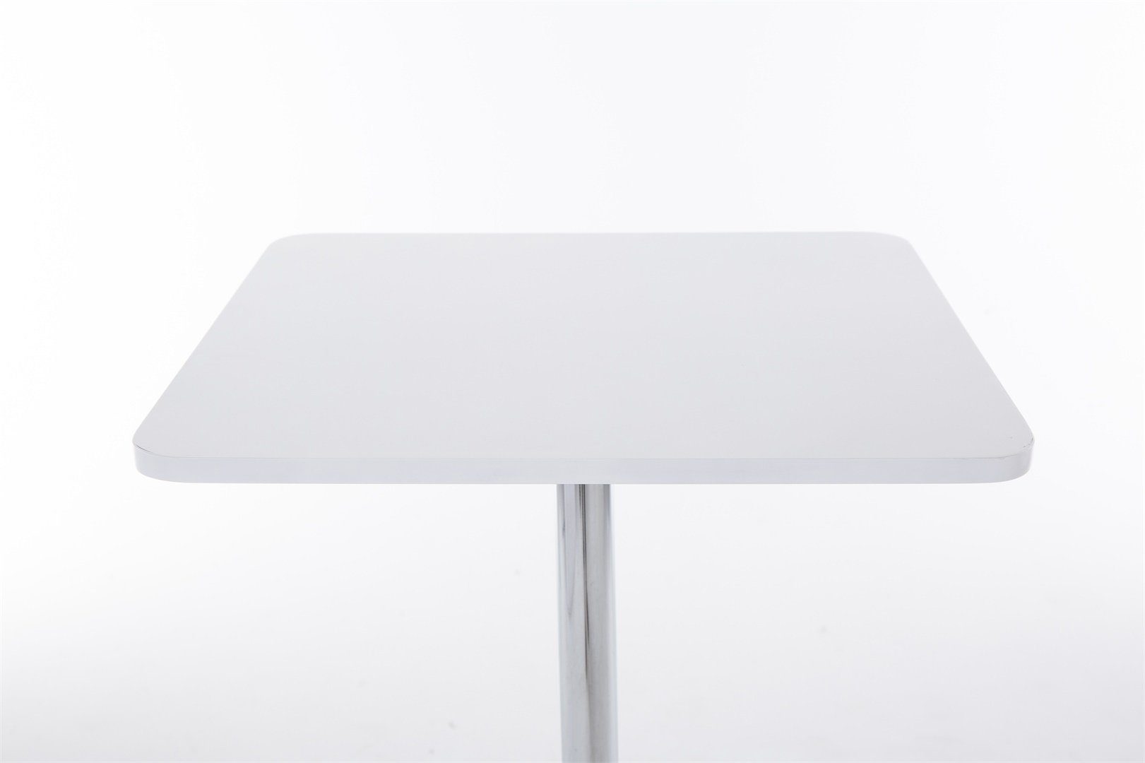 Holz-Tischplatte & weiß CLP Stehtisch Metall-Gestell mit Bartisch eckig,