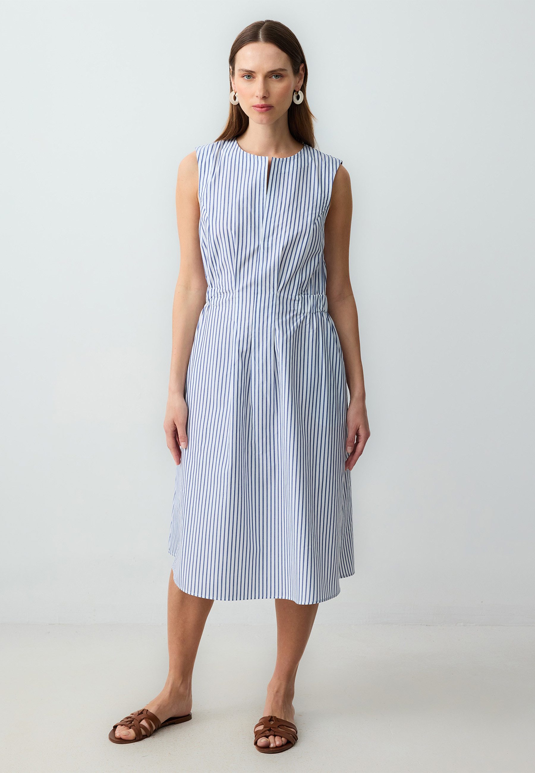 Minikleid Regular Fit Gewebtes Dunkelblaues Kleid