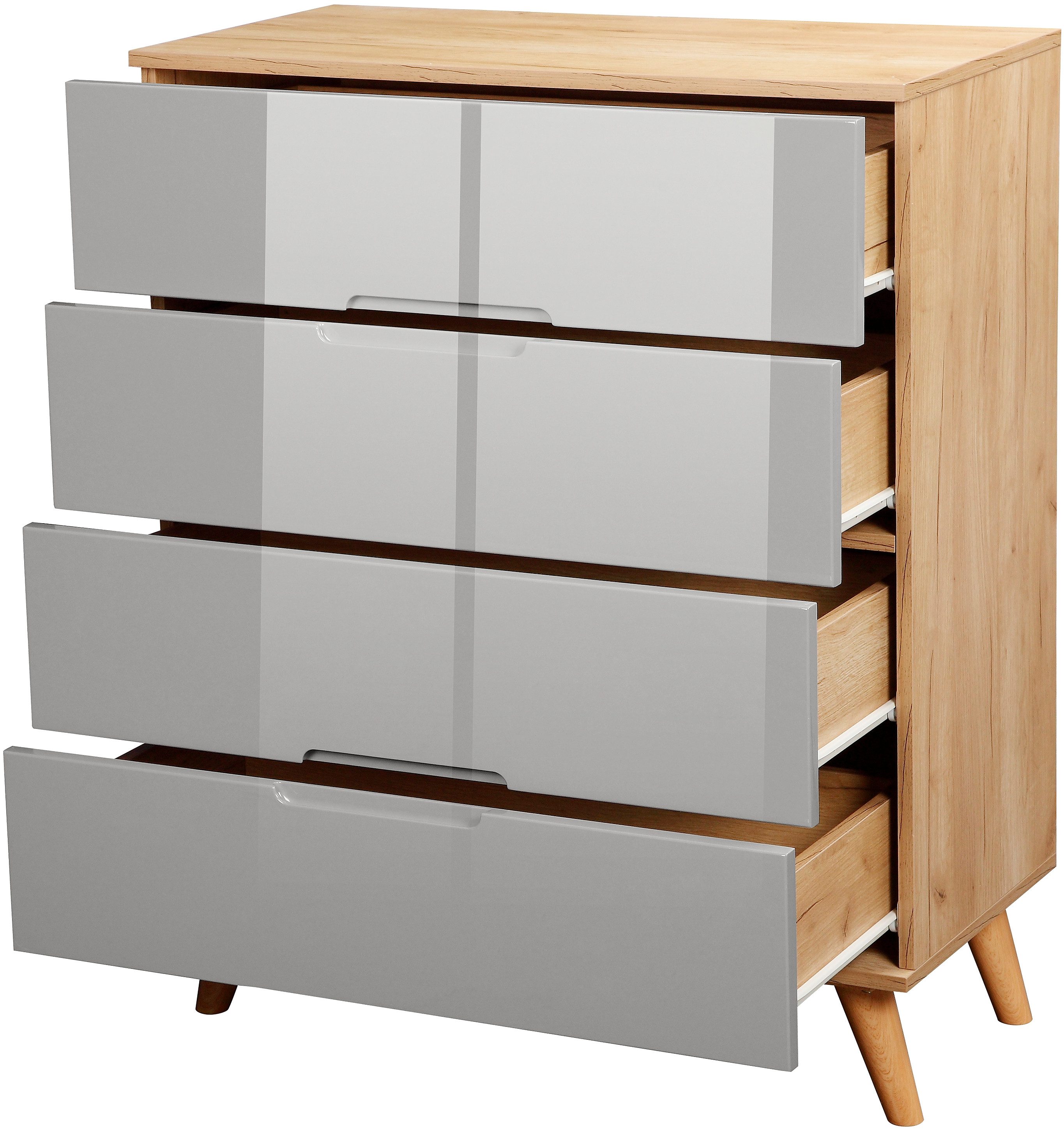 OTTO home Schubkastenkommode Lund Schlafzimmerschrank Wäscheschrank mit hochglänzenden Fronten (Kommode mit 4 Schubladen für viel Stauraum), Schlafzimmerkommode – Bild 5 von 5