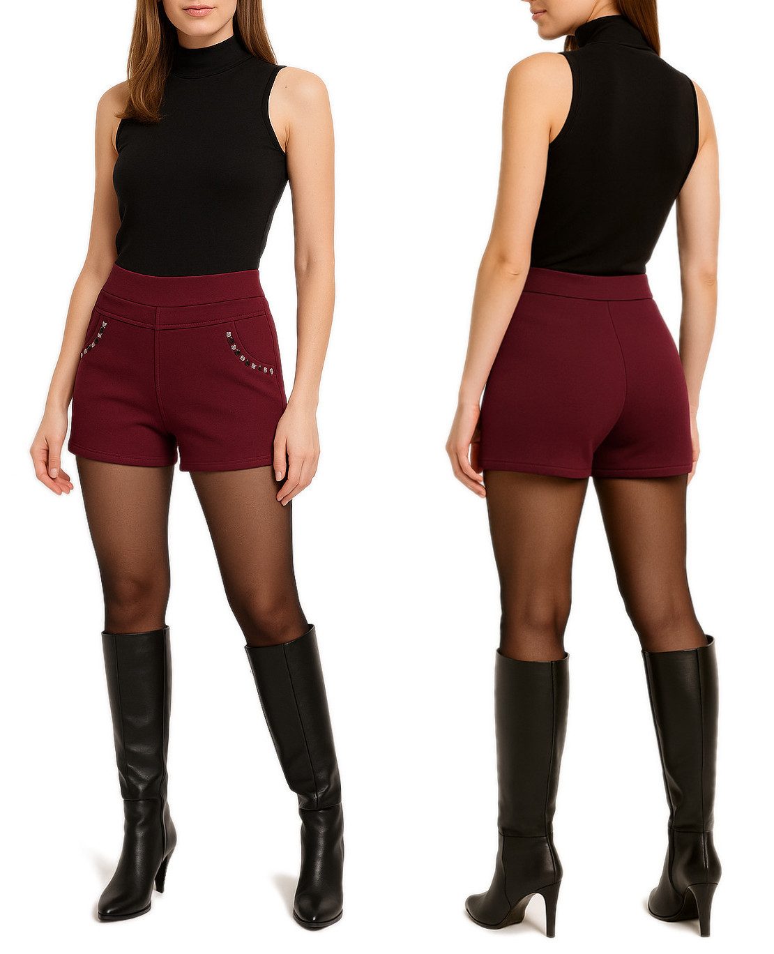 dy_mode Thermohose Gefütterte Thermo-Hotpants mit Innenfutter warme Damen W günstig online kaufen