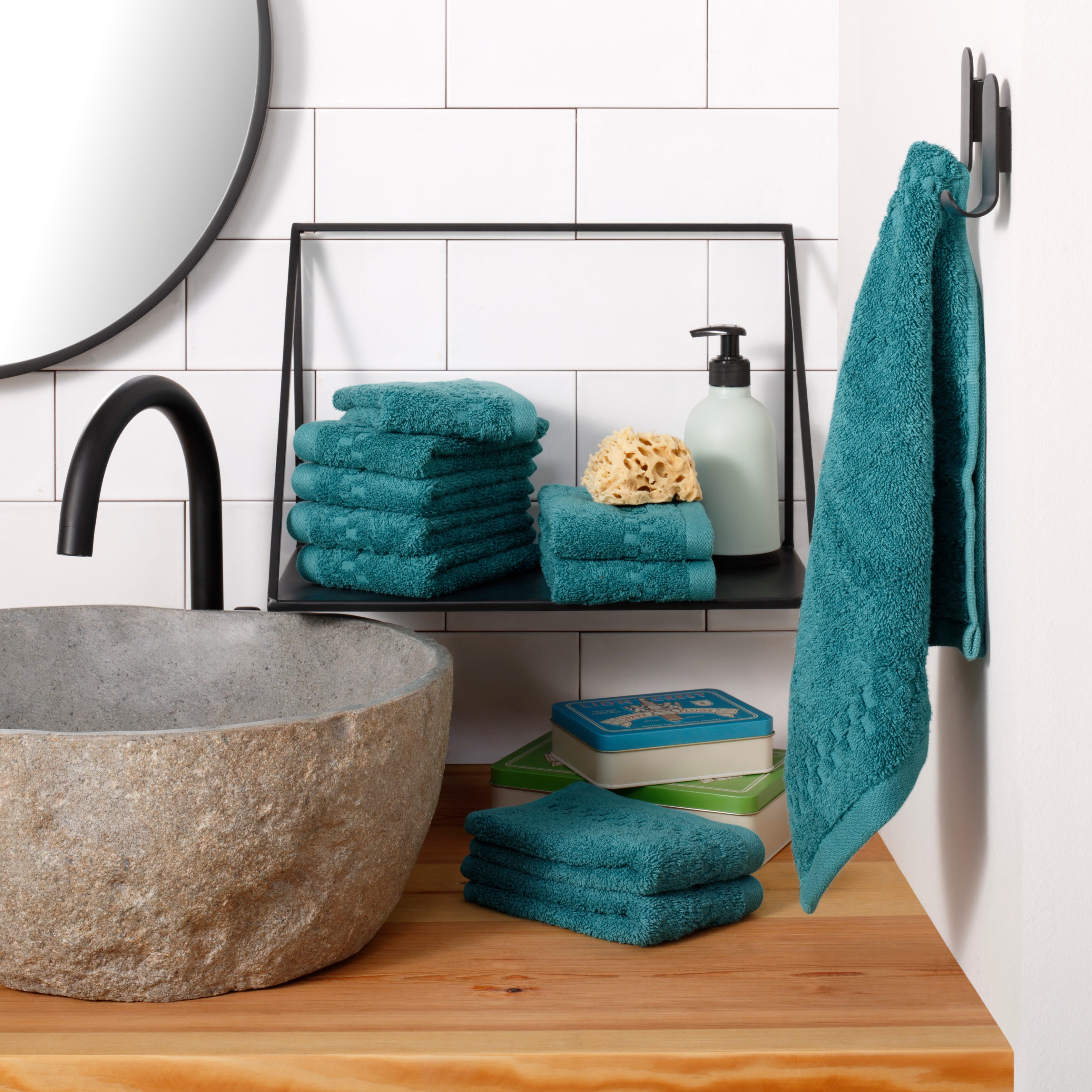OTTO home Waschlappen Regona, Seiftücher 30x30cm, flauschig und weich, 500 gr/m², (Set, 10-St), Premium Handtücher mit Bordüre, Handtuch-Set, 100% Baumwolle