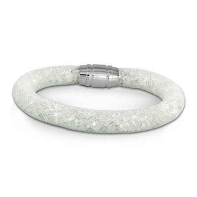 SilberDream Edelstahlarmband SilberDream Armband weiß Arm-Schmuck (Armband), Damenarmband mit Edelstahl-Verschluss, Farbe: weiß, weiße Kristalle