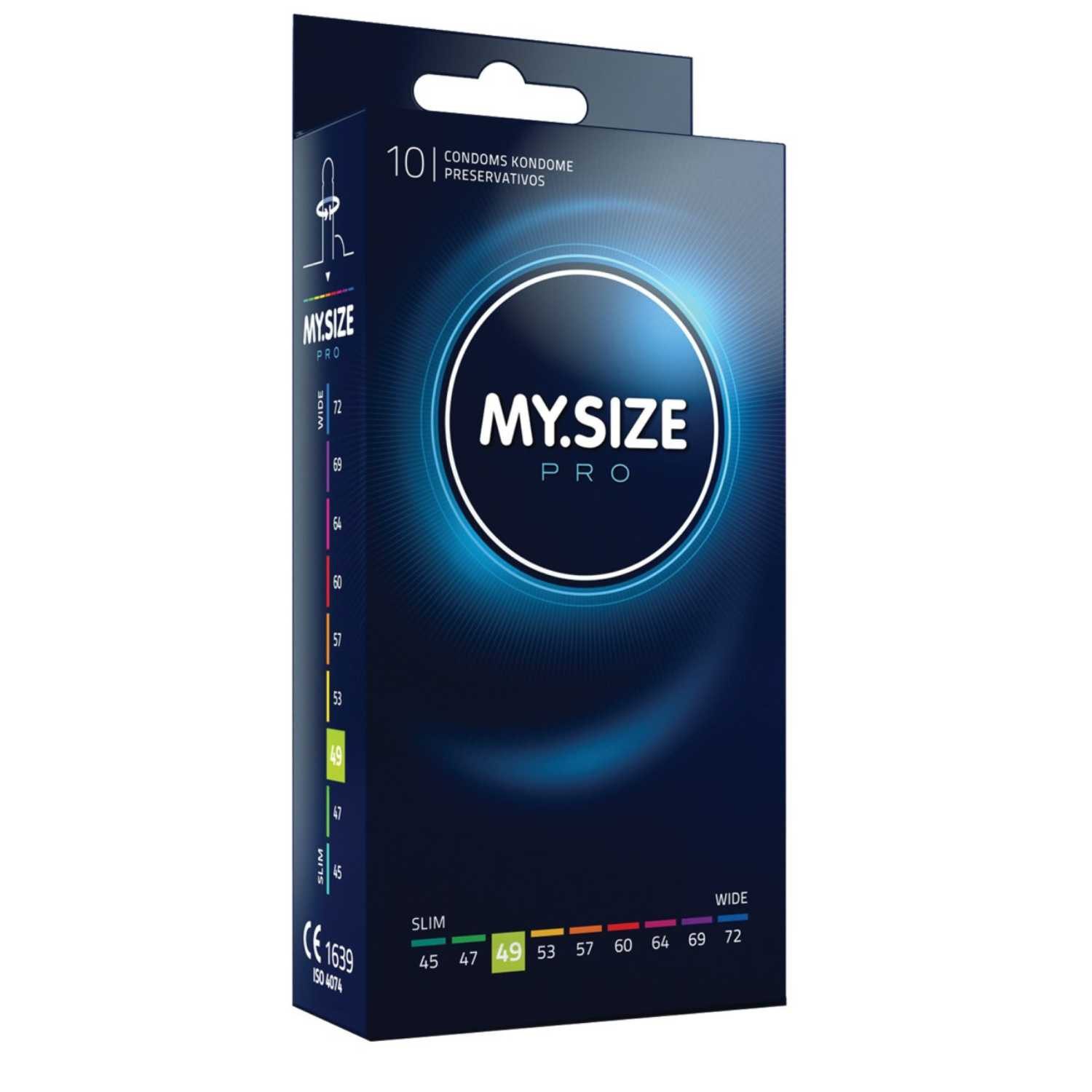 My Size pro Kondome Kondome nach Größen 10er Pack 45 47 49 53 57 60 64 69 72