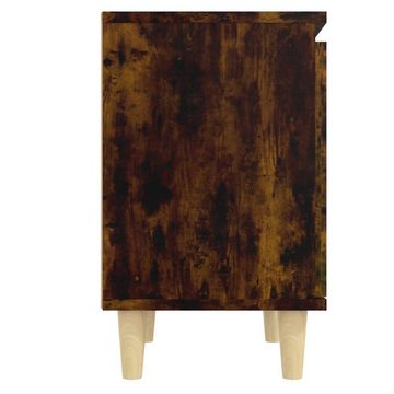furnicato Nachttisch mit Massivholz-Beinen Räuchereiche 40x30x50 cm