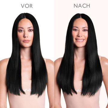 Wennalife Echthaar-Extension 100 % Echthaarverlängerungen, Halo-Haare, lange glatt, tiefschwarz, Echthaar-Extension