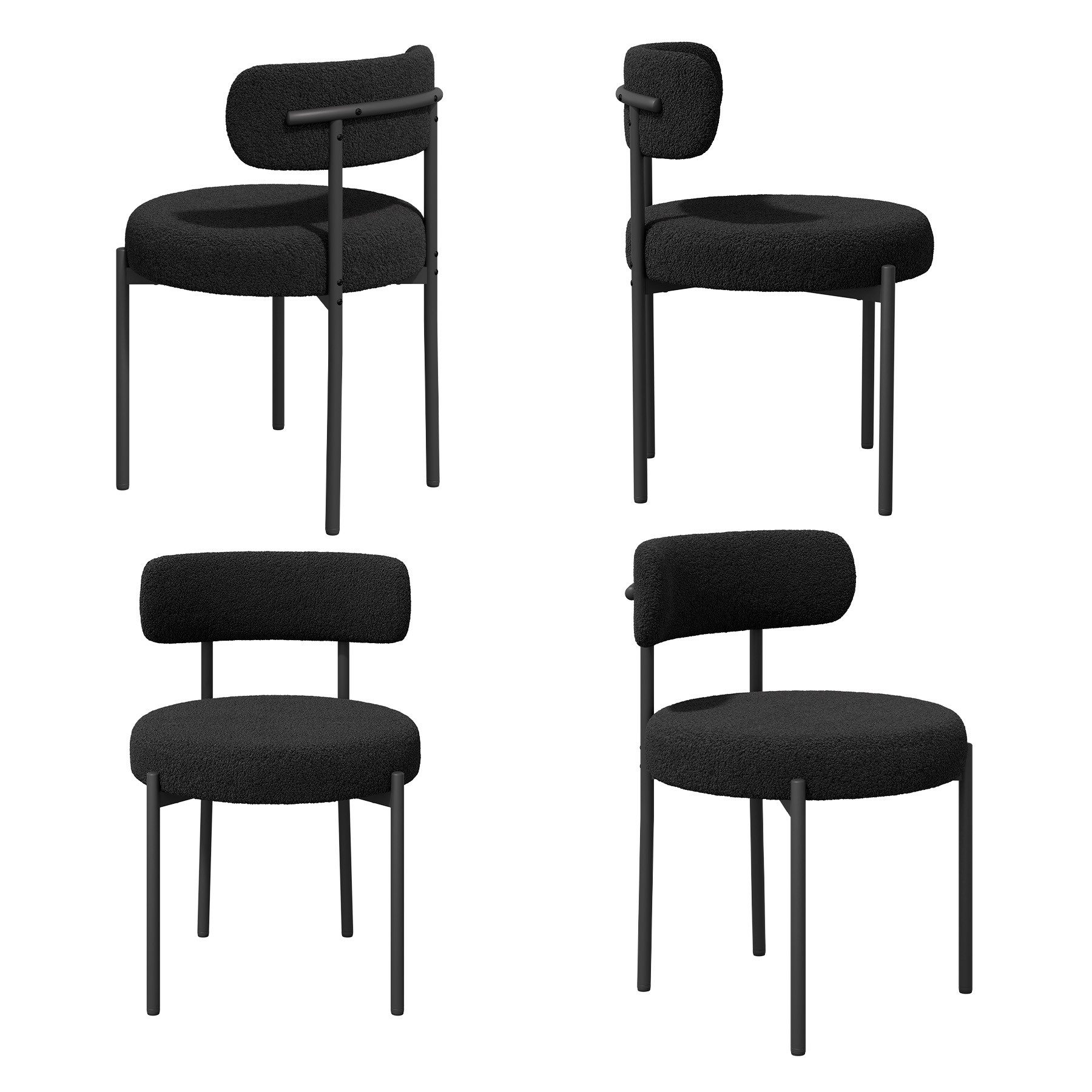 HawthyHome Esszimmerstuhl Teddy Stoff Runde Boucle günstig online kaufen