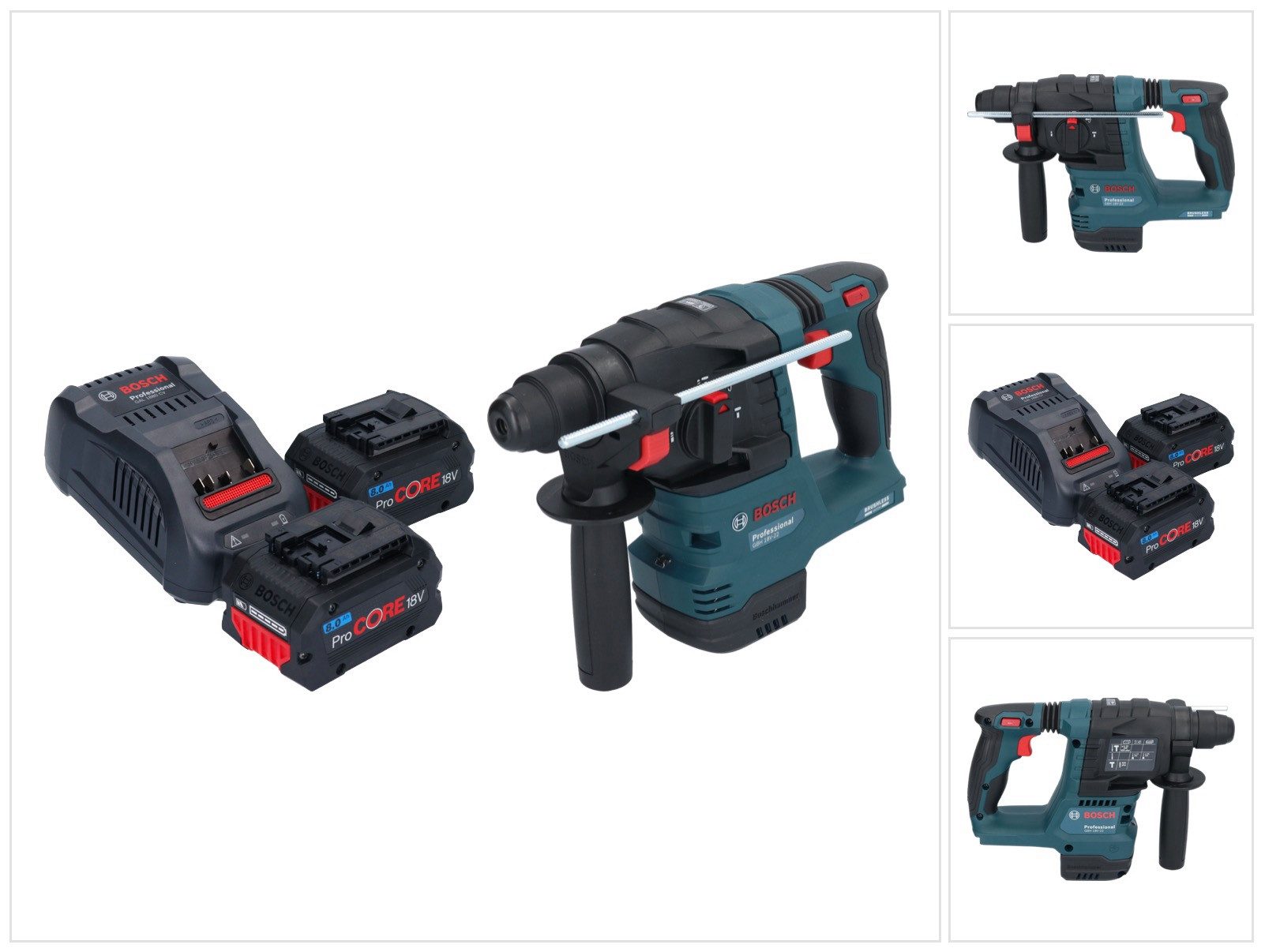 Bosch Professional Akku-Bohrhammer GBH 18V-22 Professional 18 V 1,9 J SDS Plus Brushless
