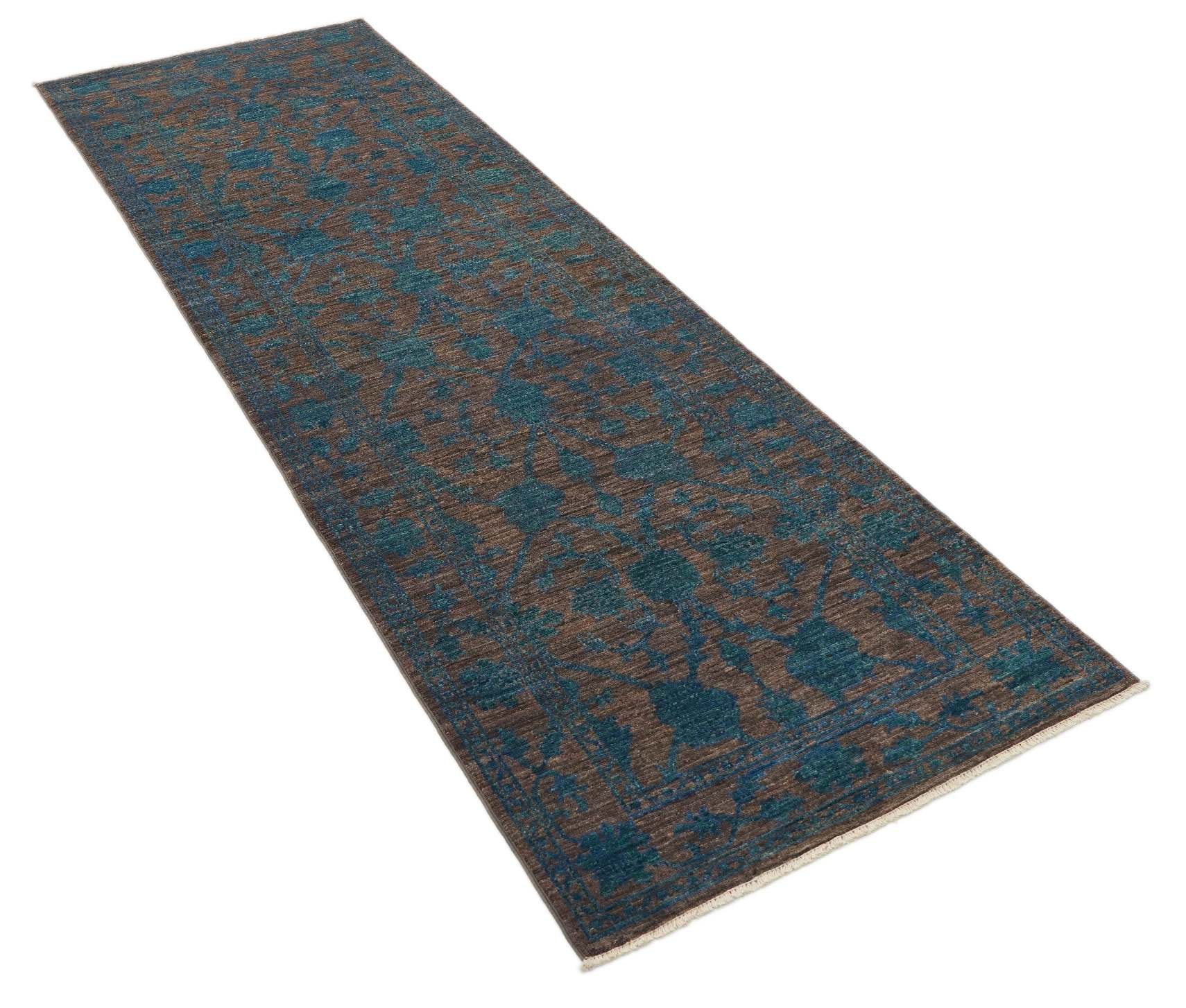 CABBEL Orientteppich 240x79 cm Farahan Braun Schurwolle Handgeknüpft Klassisch Unikat, Läufer, Höhe: 7 mm, 100% Schurwolle – weich, pflegeleicht, solide Knüpfdichte