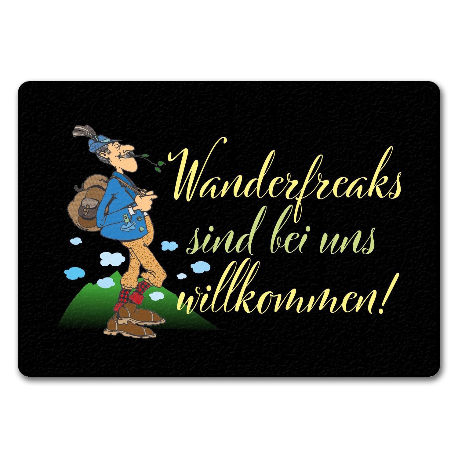speecheese Fußmatte Wanderfreaks sind bei uns willkommen Fußmatte in 35x50 cm ohne Rand
