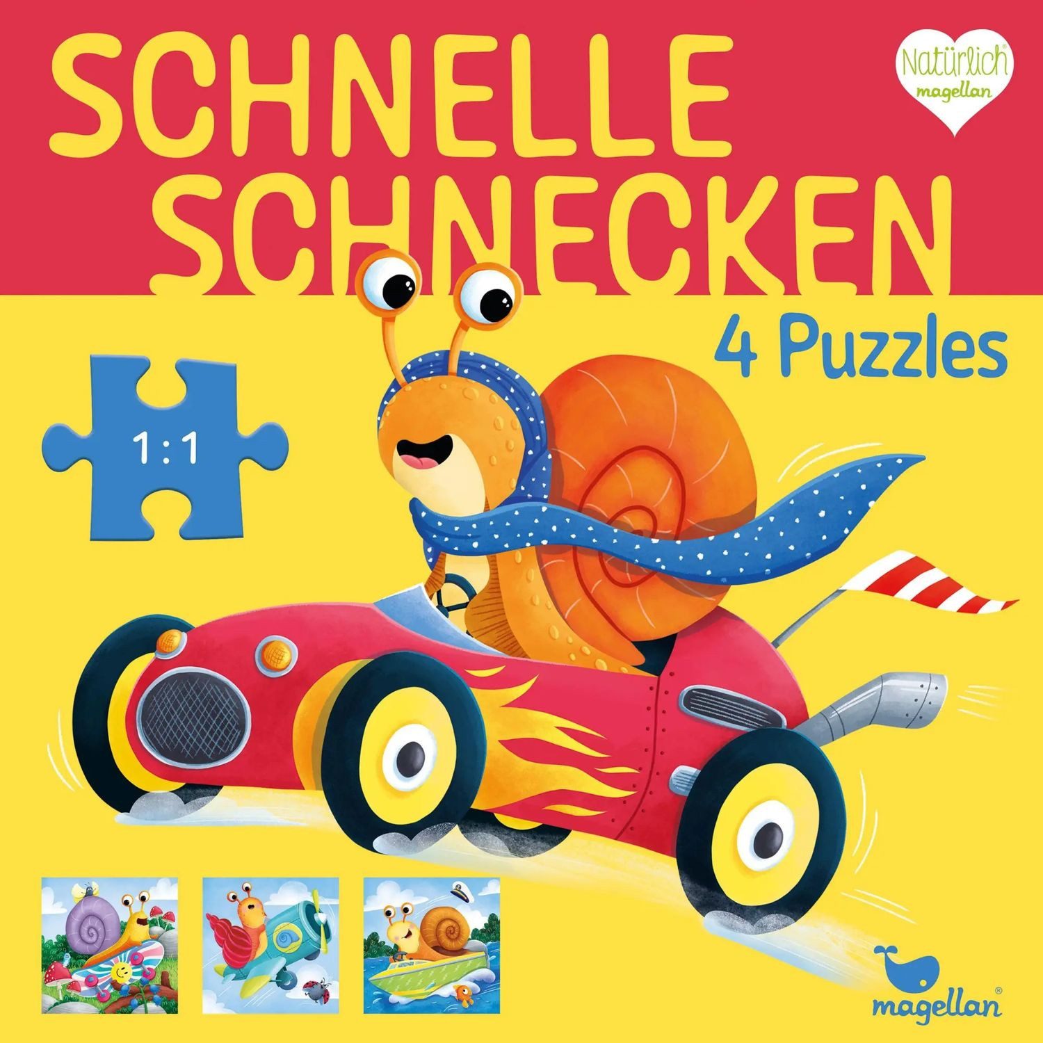 Magellan Puzzle Schnelle Schnecken - 4 Puzzles, 25 Puzzleteile