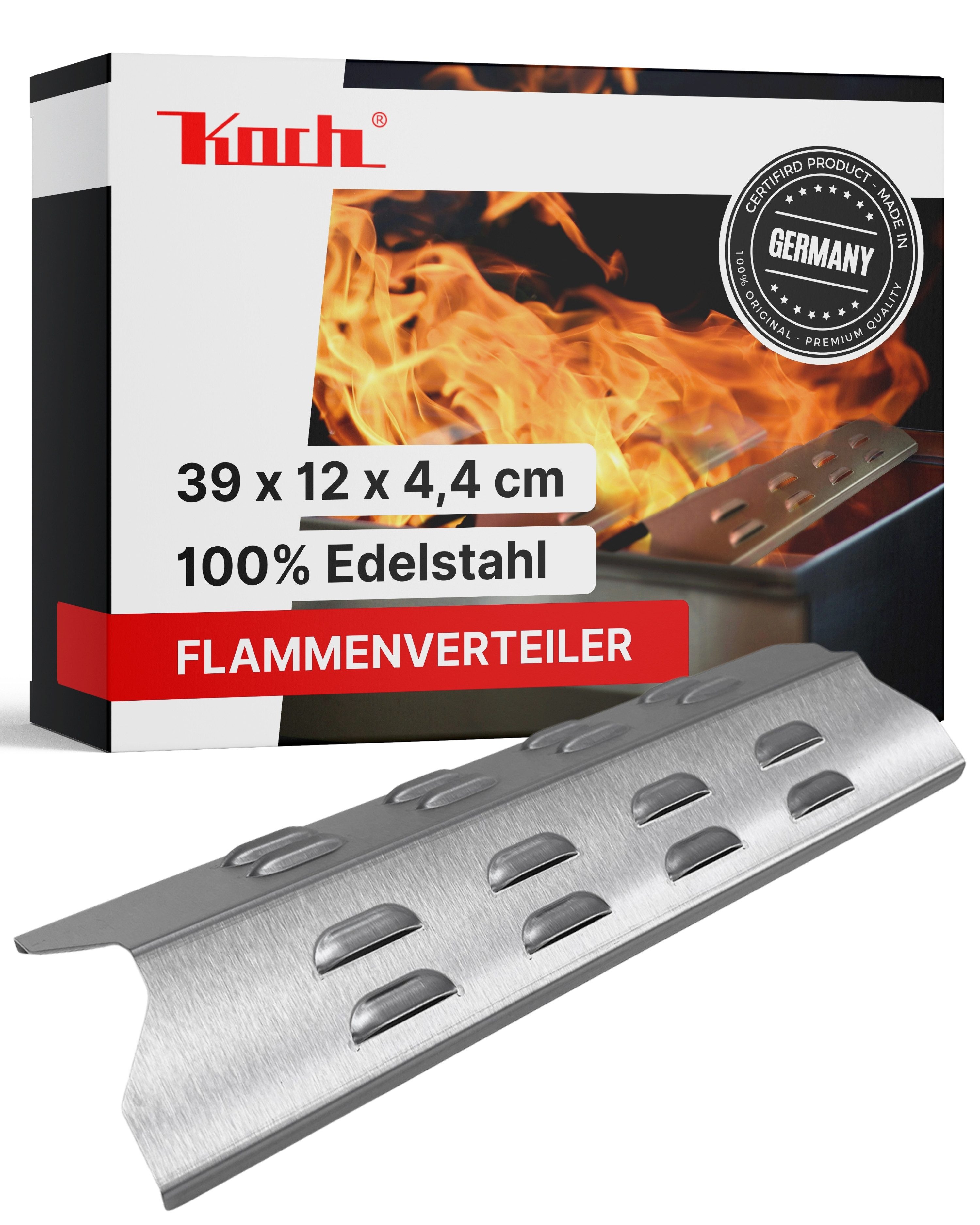 Koch Grillerweiterung Edelstahl Flammenverteiler 39 x 12 cm Universal