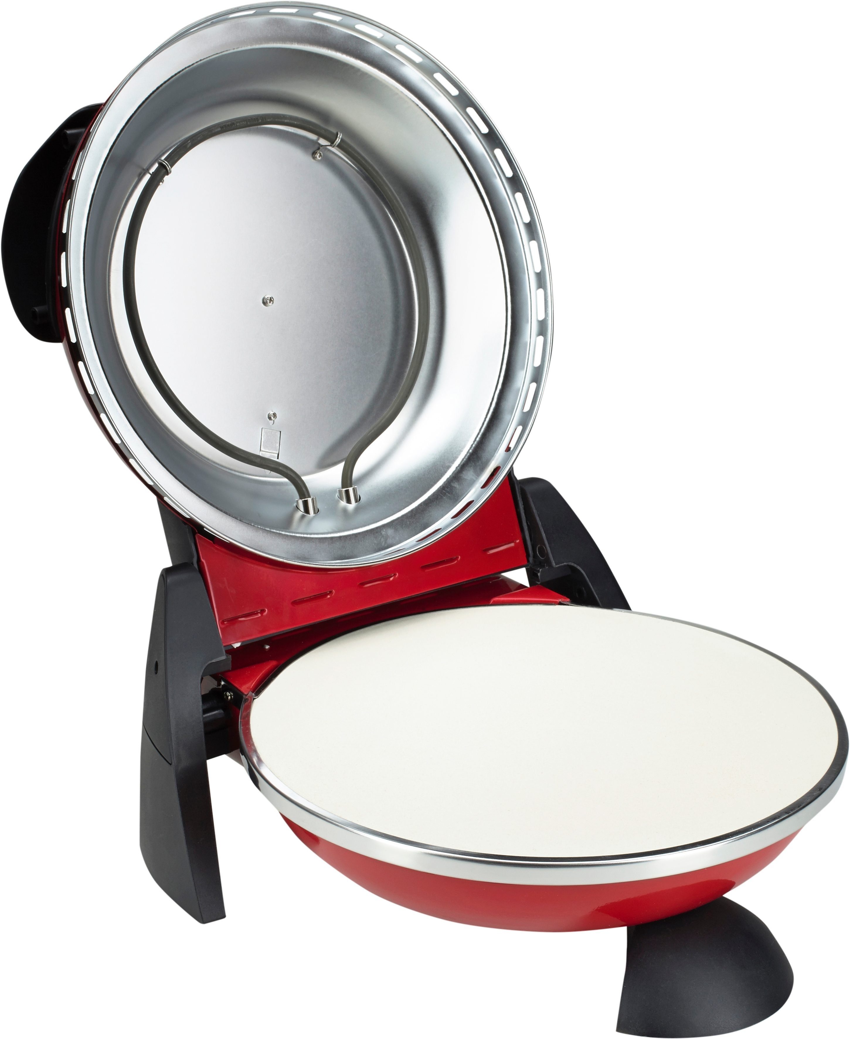 G3 Ferrari Pizzaofen Delizia G1000602 rot inkl. Pizzaschaufel + Rezeptheft, bis 400 °C mit Pizzastein – die Ikone unter den Pizzaöfen