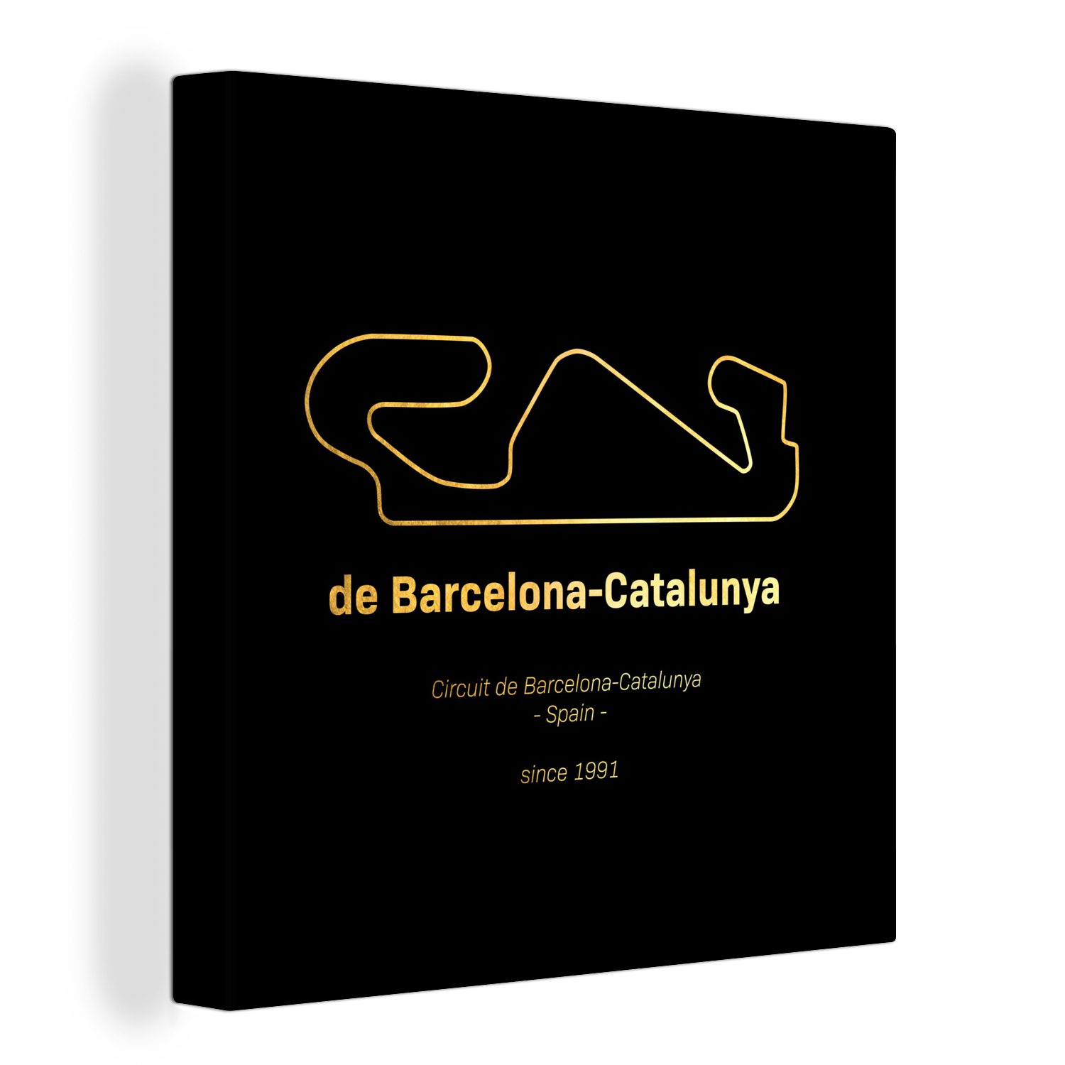 OneMillionCanvasses® Leinwandbild Formel 1 - Rennstrecke - Barcelona, (1 St), Leinwand Bilder für Wohnzimmer Schlafzimmer