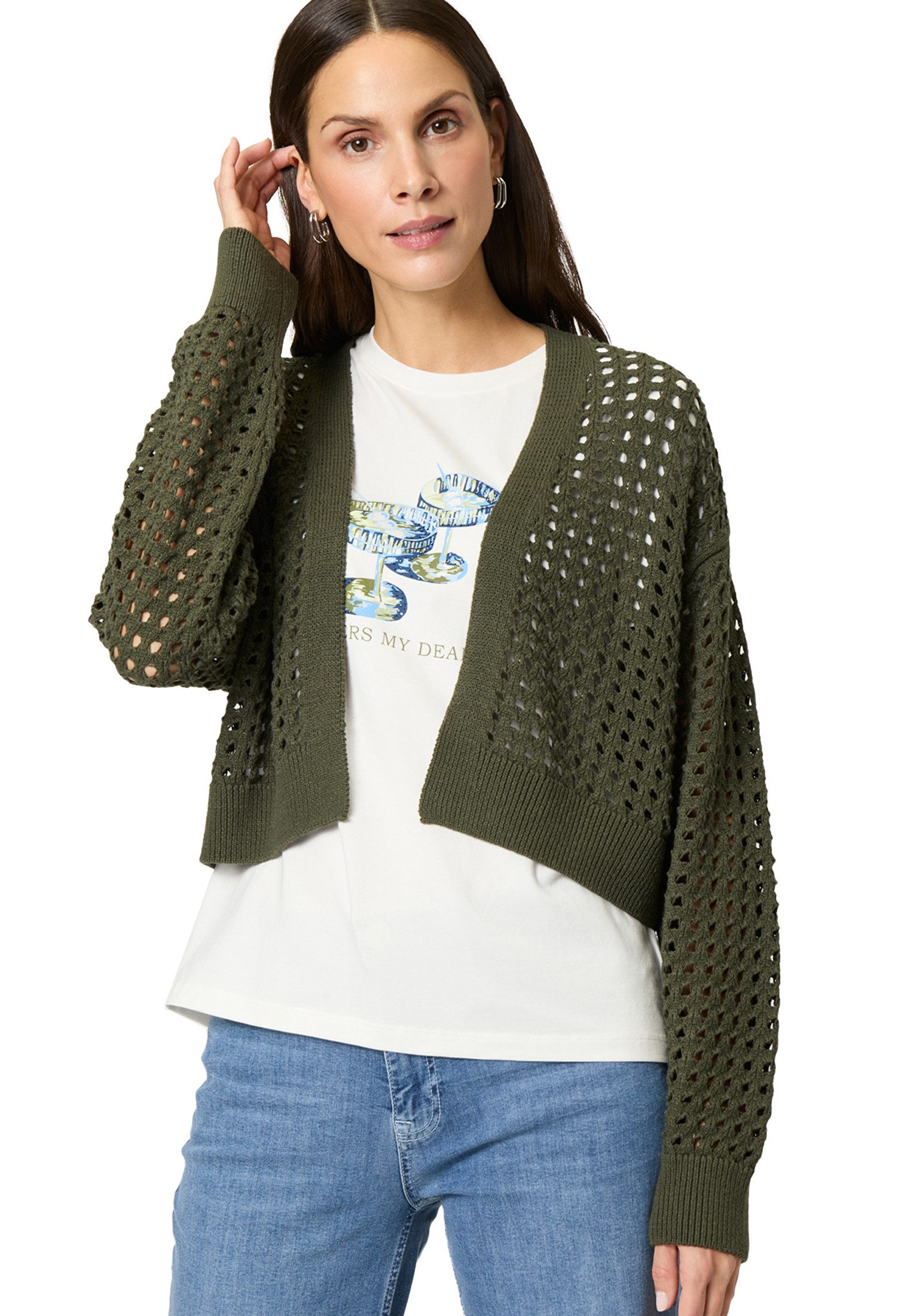 Strickjacke zero Strickjacke mit Lochmuster
