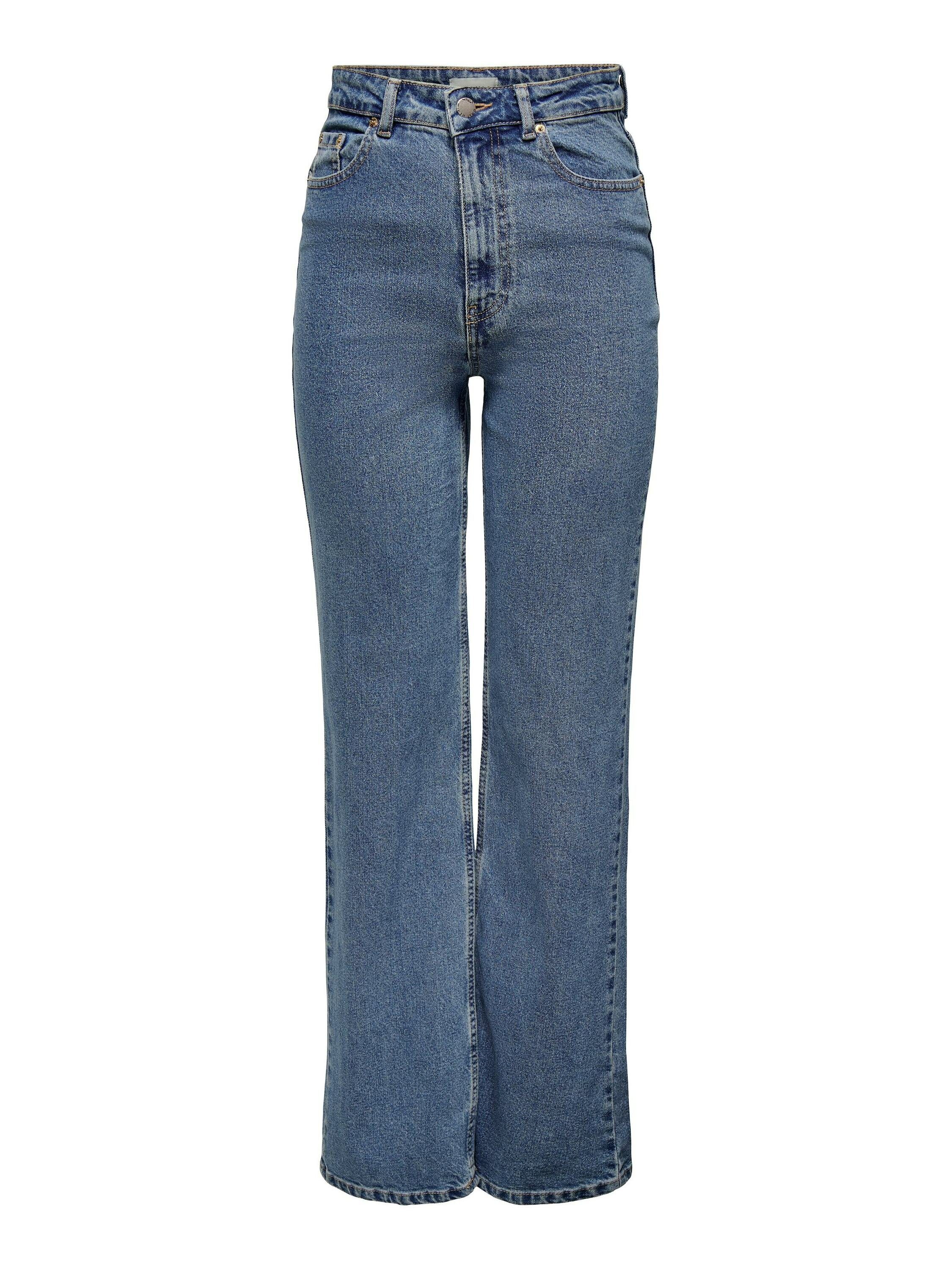 ONLY Weite Jeans Camille Detail Plain/ohne Details, Weiteres (1-tlg)