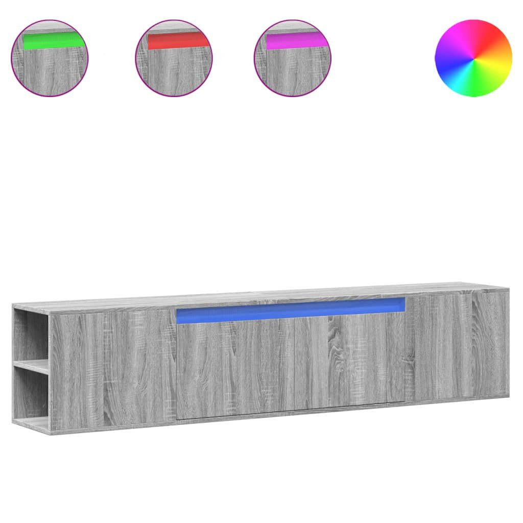 vidaXL TV-Wand TV-Wandschrank mit LED-Beleuchtung Grau günstig online kaufen