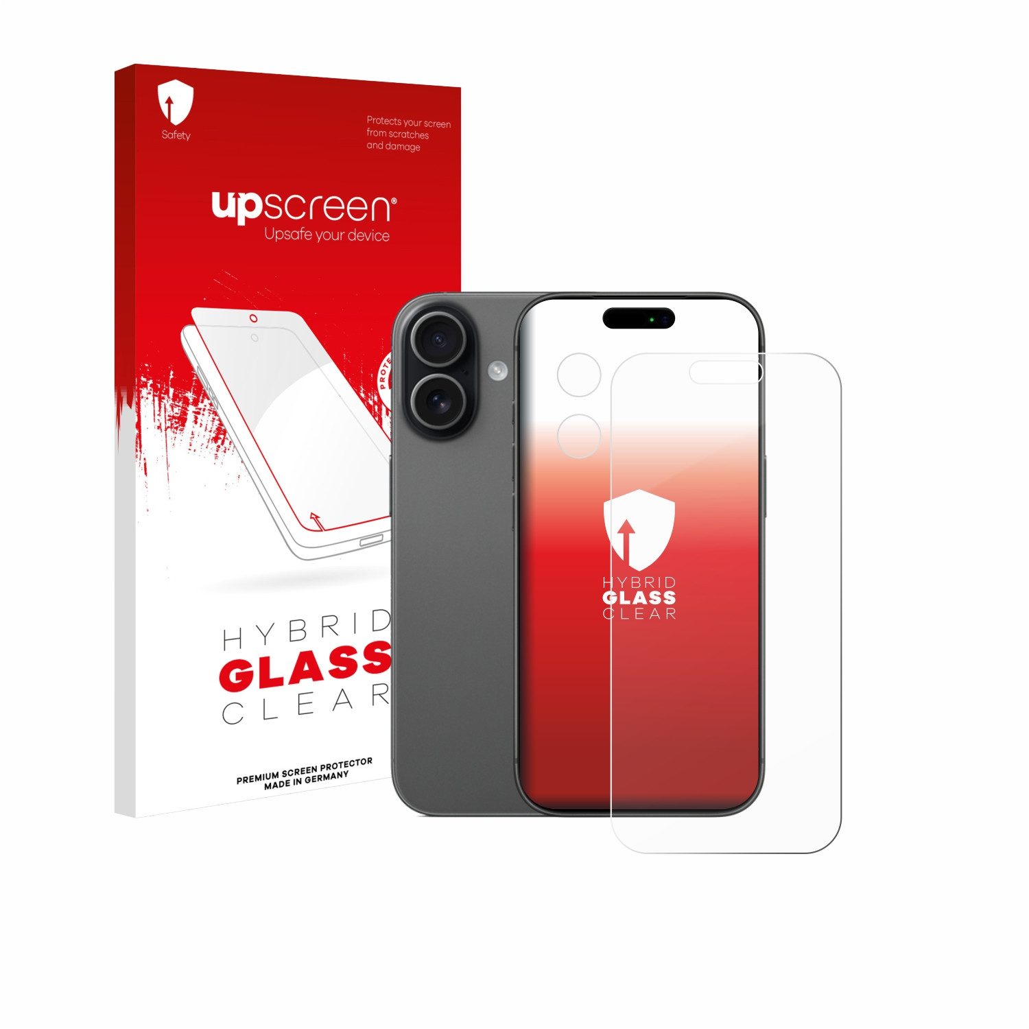upscreen Displayschutzglas Folie für Apple iPhone 17 (Display+Kamera), Schutzfolie Glas Panzer Display Schutz klar
