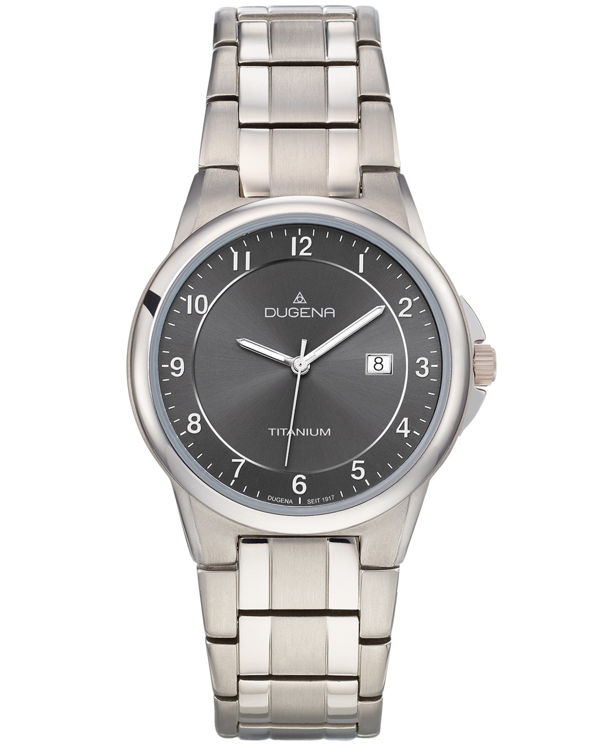 Dugena Titanuhr Dugena Herren-Uhr Gent Anthrazit Analog Quarz Titan-Armband 4460513