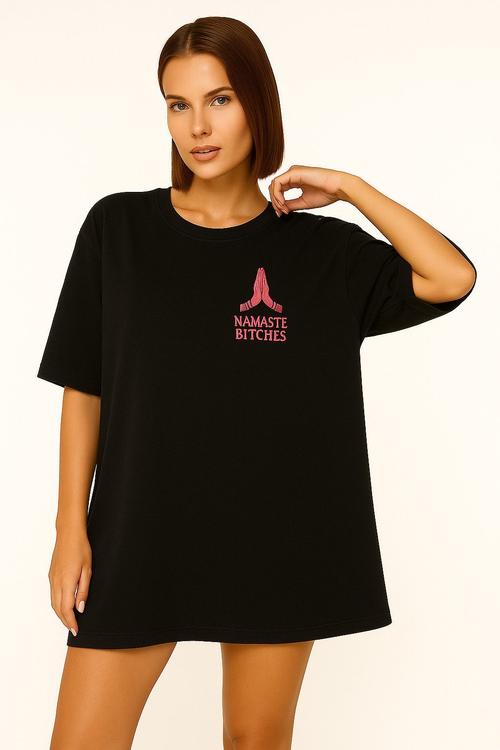 Worldclassca T-Shirt Worldclassca Oversized NAMASTE Print T-Shirt lang Somm günstig online kaufen
