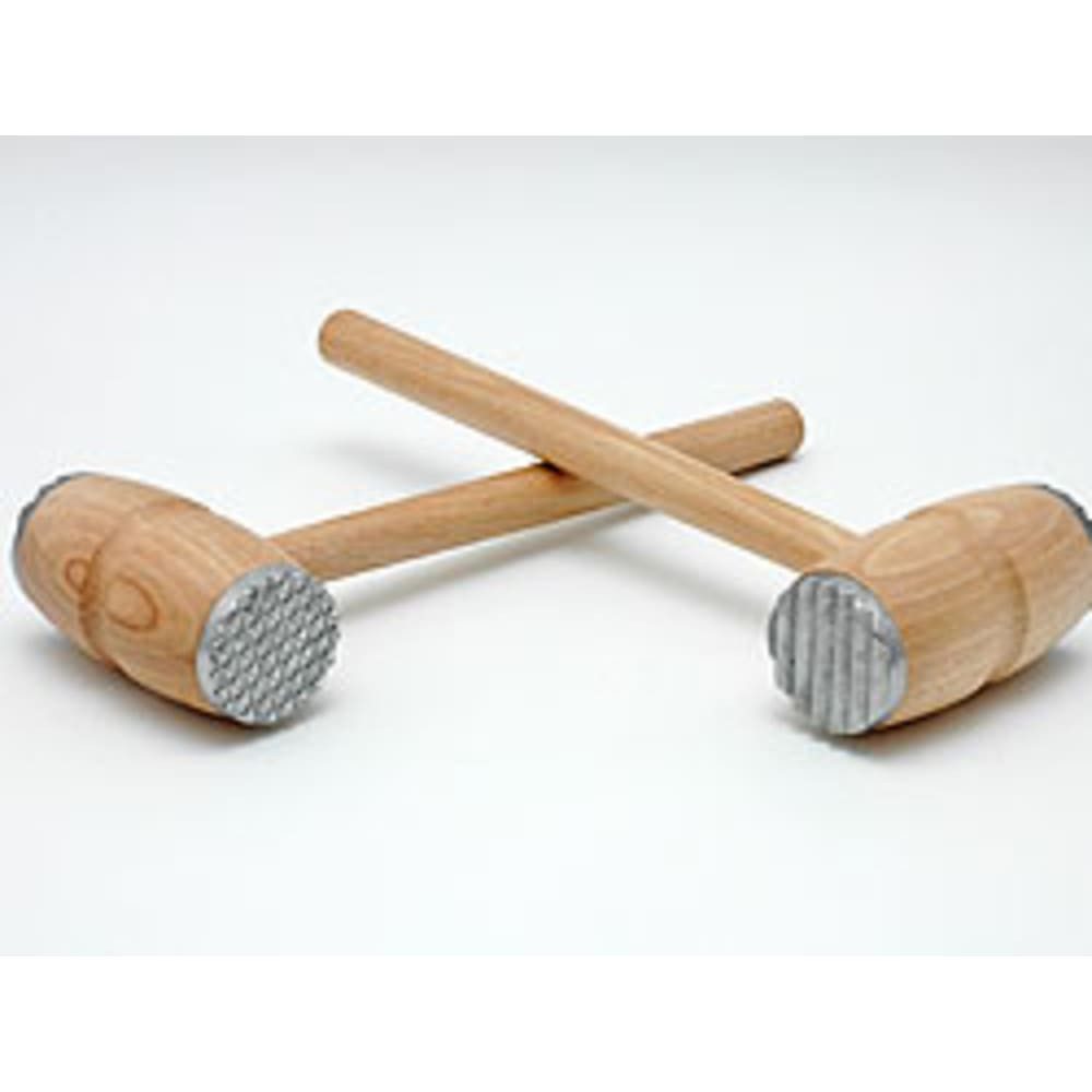 HundB Fleischklopfer Fleischklopfer aus Holz, Metallspitzen, Küchenhelfer, Natur 1 Stück, Metallspitzen auf beiden Seiten