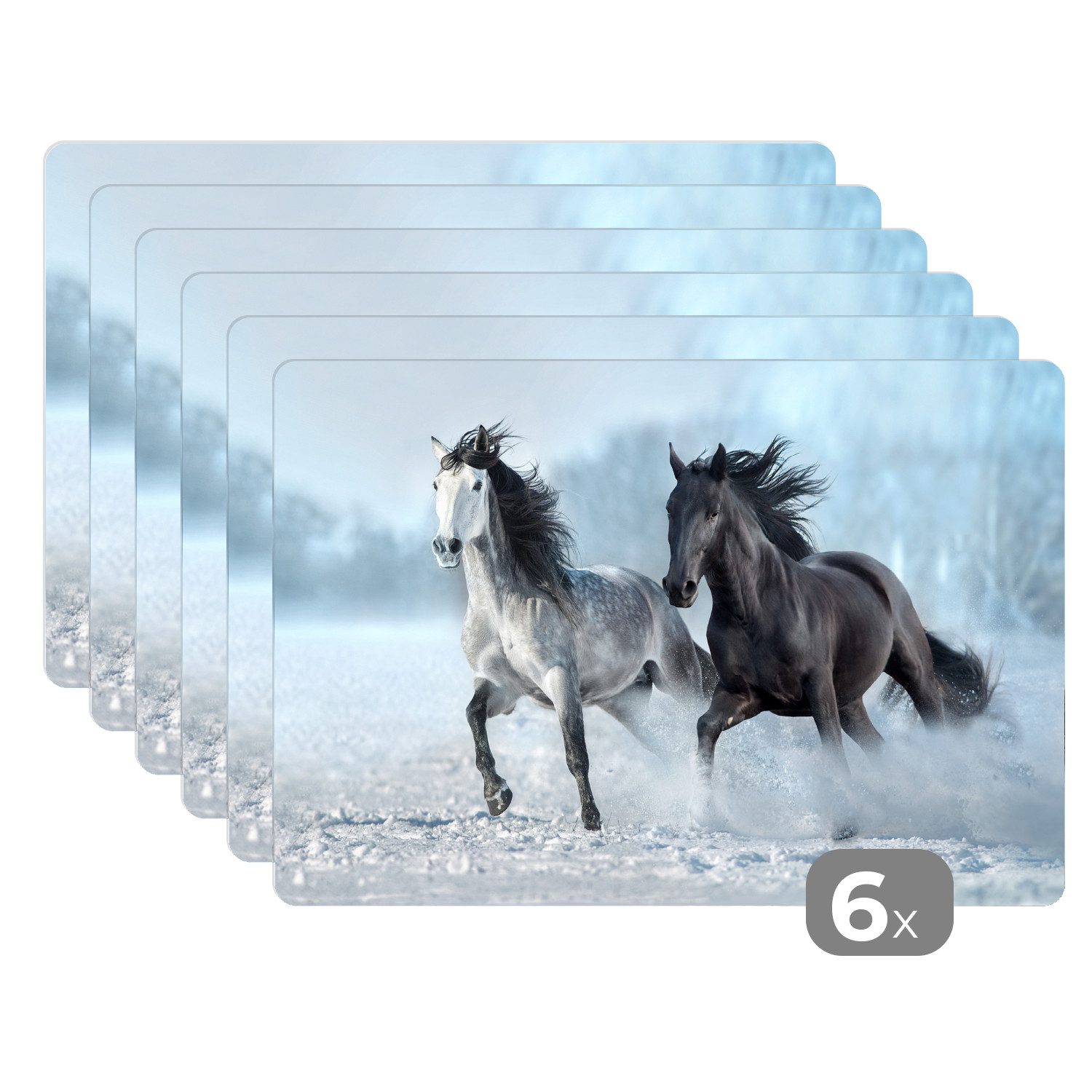 MuchoWow Platzset Pferde - Winter - günstig online kaufen