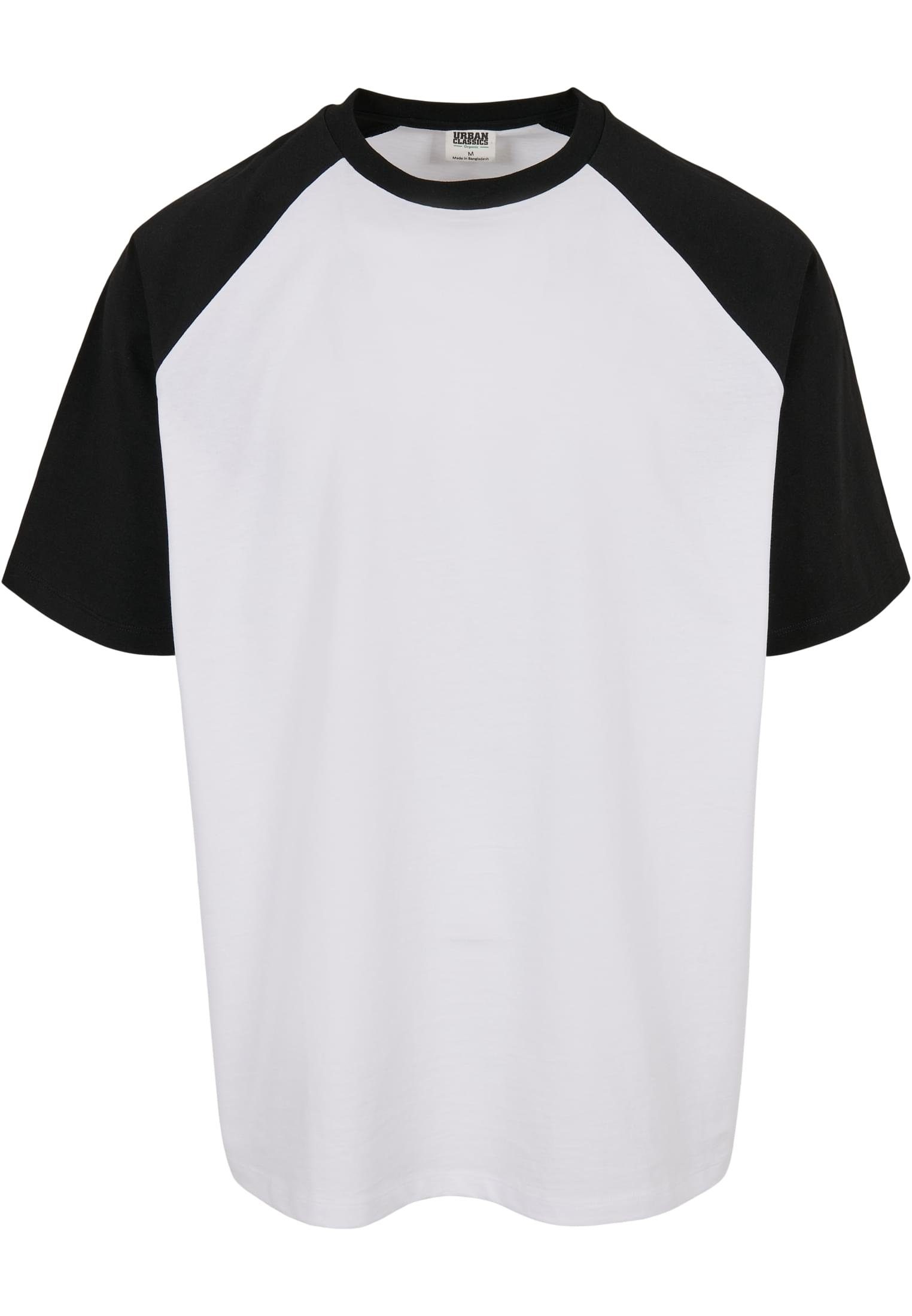 URBAN CLASSICS Kurzarmshirt Oversized Herren Raglan Organic Tee (1-tlg) white/black