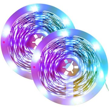 WILGOON LED-Streifen LED Streifen, Bluetooth LED Streifen, RGB Farbwechsel LED Lichterkette, 5M/10M/15M/20M/30M mit Steuerbar via App, 16 Mio. Farben, Dimmer